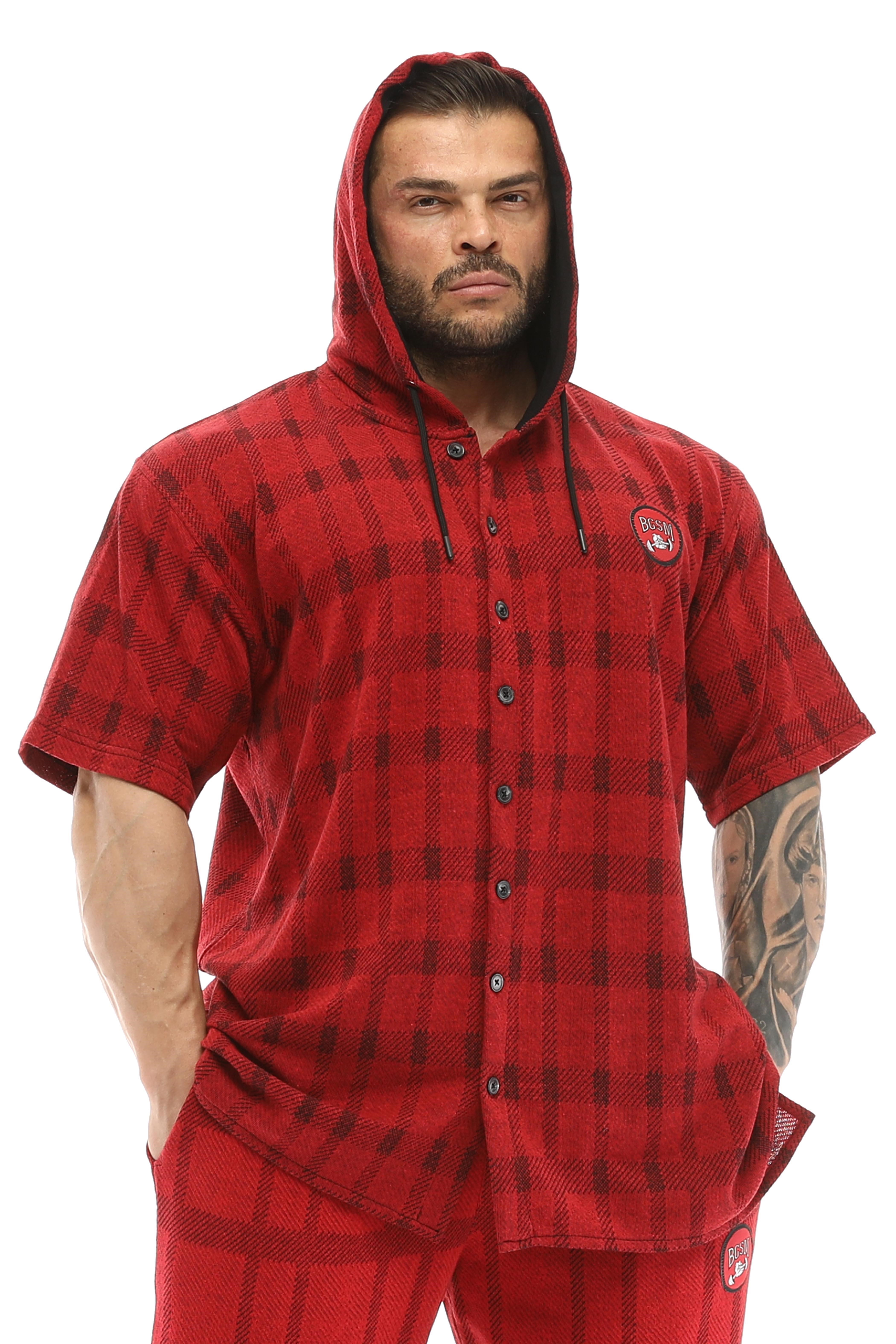 Kapşonlu Oversize Kısa Kollu Gömlek BGSM 5051