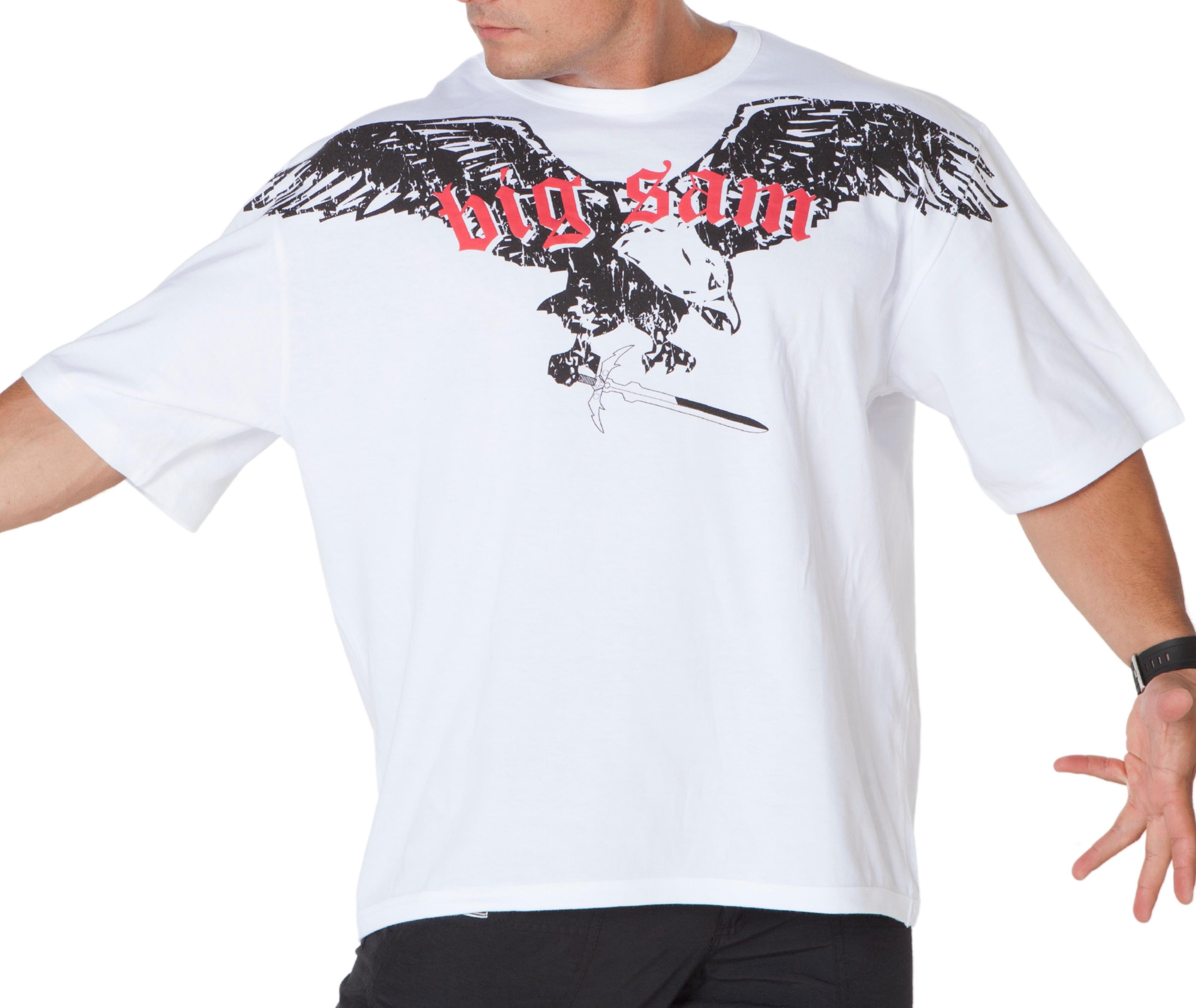 Oversize Eagle Beyaz Tişört Big Sam 2538