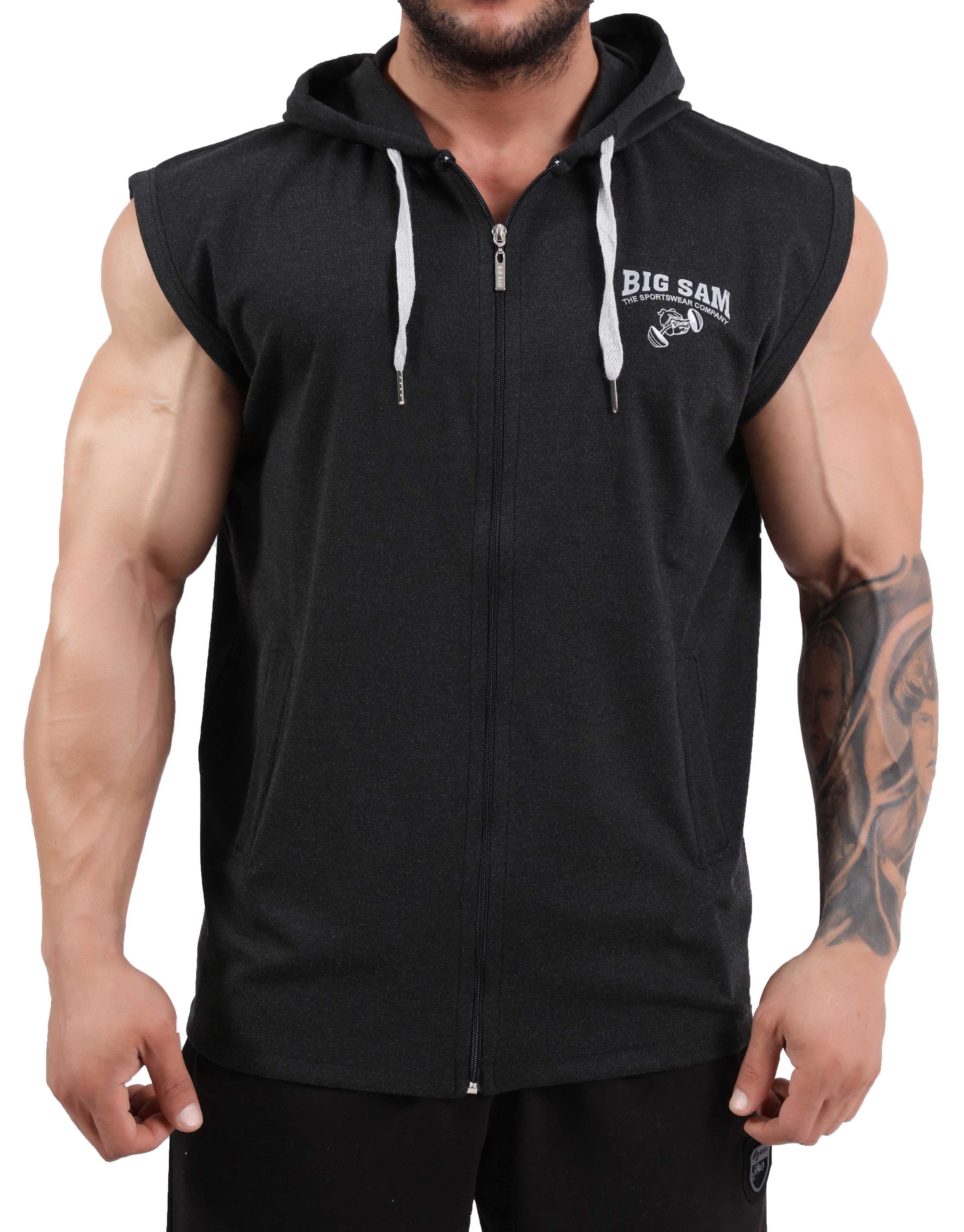 Oversize Kapşonlu Spor Yelek Big Sam 3578