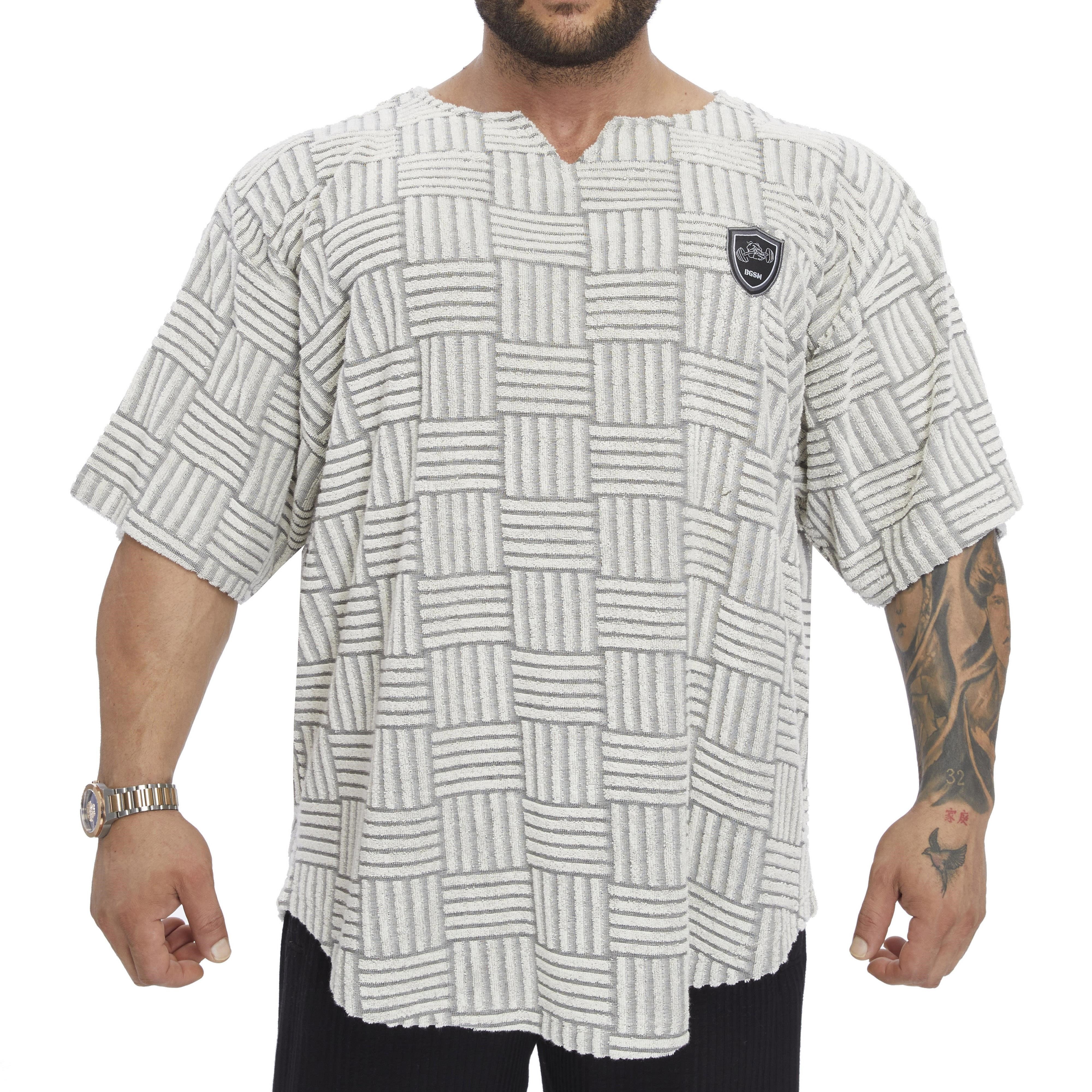 Oversize Rag Top Örgü Dokulu Pamuklu Geniş Kesim Tişört Big Sam 3361