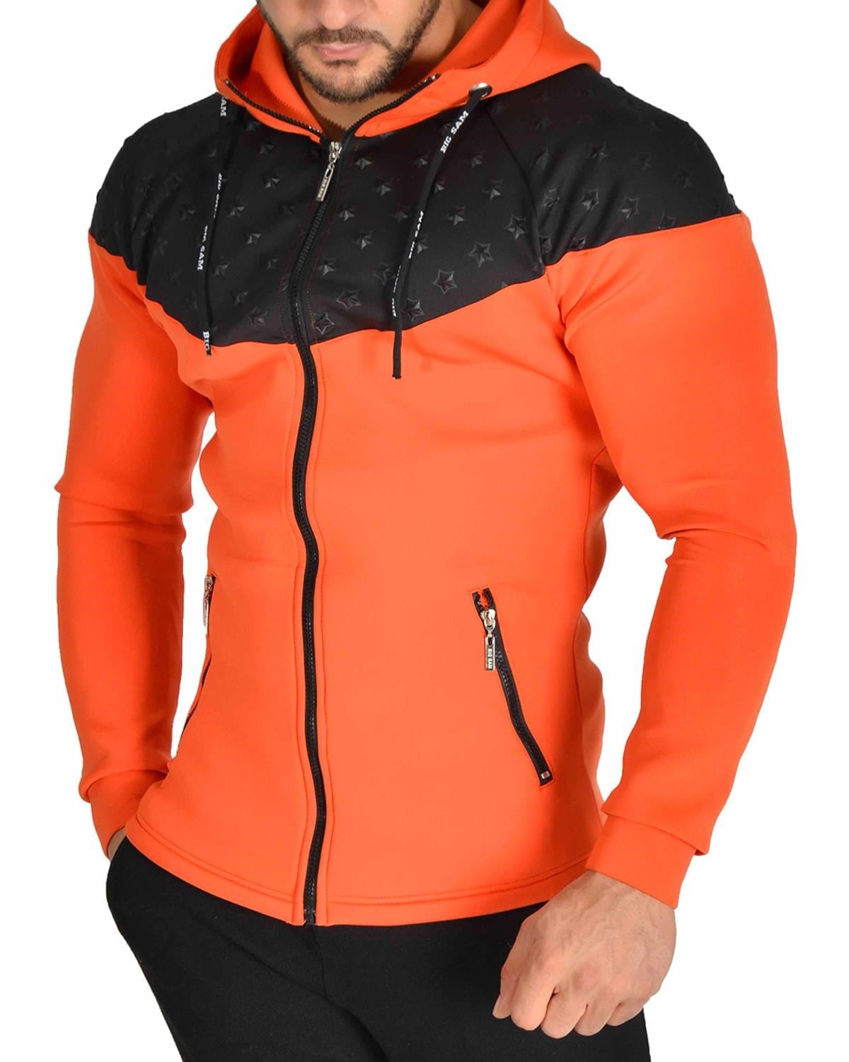 Skuba Ceket Slim Fit Kapşonlu Eşofman Üstü Big Sam 3616