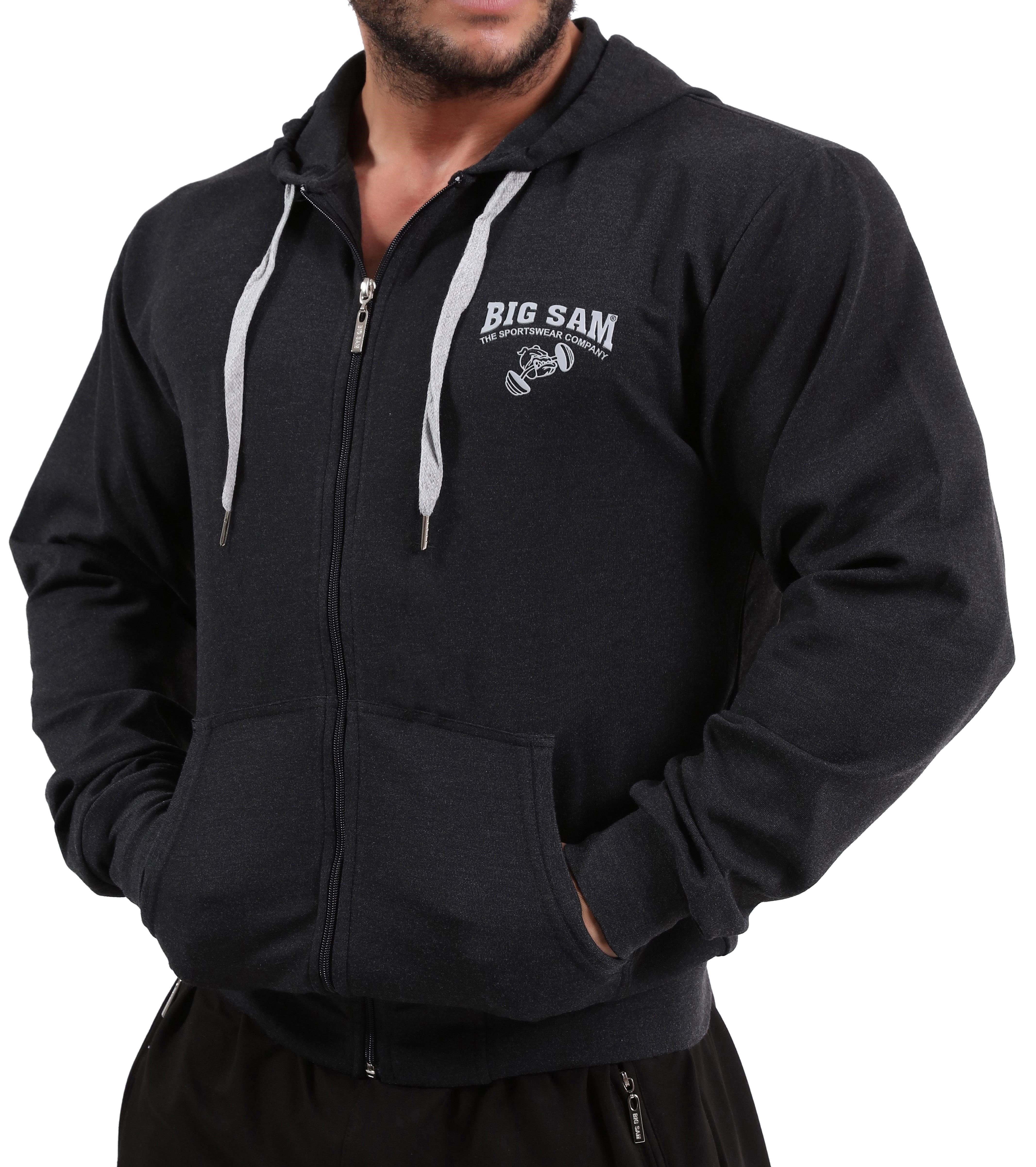 Slim Fit Antrasit Kapşonlu Eşofman Üstü Big Sam 3577