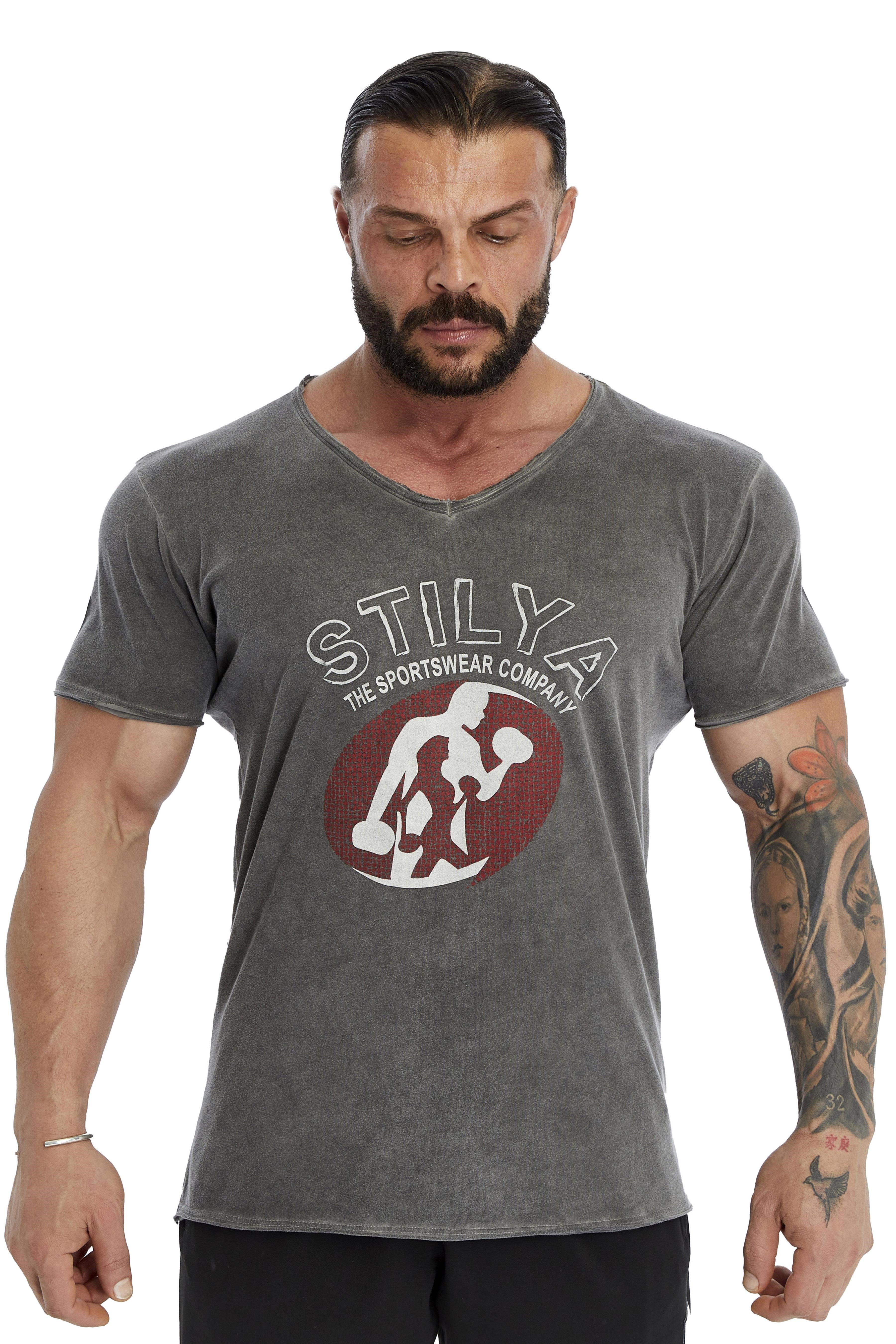 Slim Fit Yıkamalı Eskitme T-shirt Stilya 2869