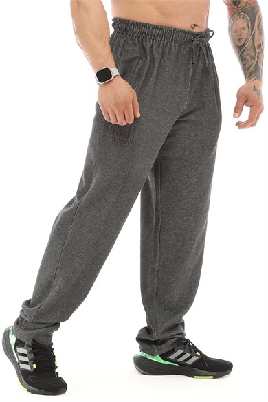 Erkek Loose Fit Baggy Eşofman Altı, Fermuarlı Cepli Spor Pantolon BGSM 1190