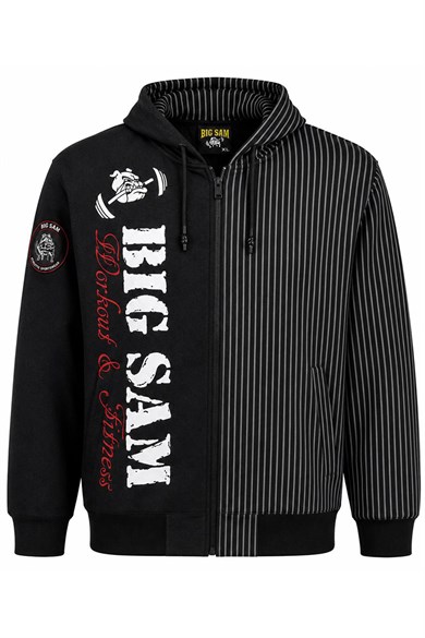 Erkek Oversize Kapşonlu Fermuarlı Spor Ceket Big Sam 3649
