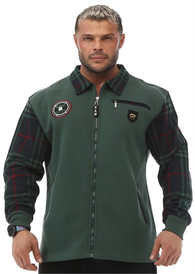 Erkek Rahat Kesim 3 İplik Fermuarlı Sweatshirt Big Sam 3601