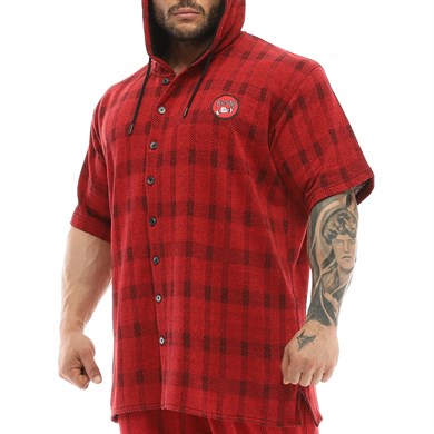 Kapşonlu Oversize Kısa Kollu Gömlek BGSM 5051