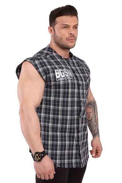 Oldschool Kolsuz Gömlek Gümüş Baskı Big Sam 5045