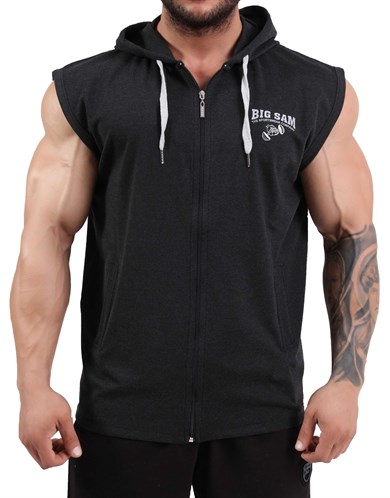 Oversize Kapşonlu Spor Yelek Big Sam 3578