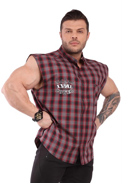 Oversize Kolsuz Kareli Spor Gömlek Big Sam 5042