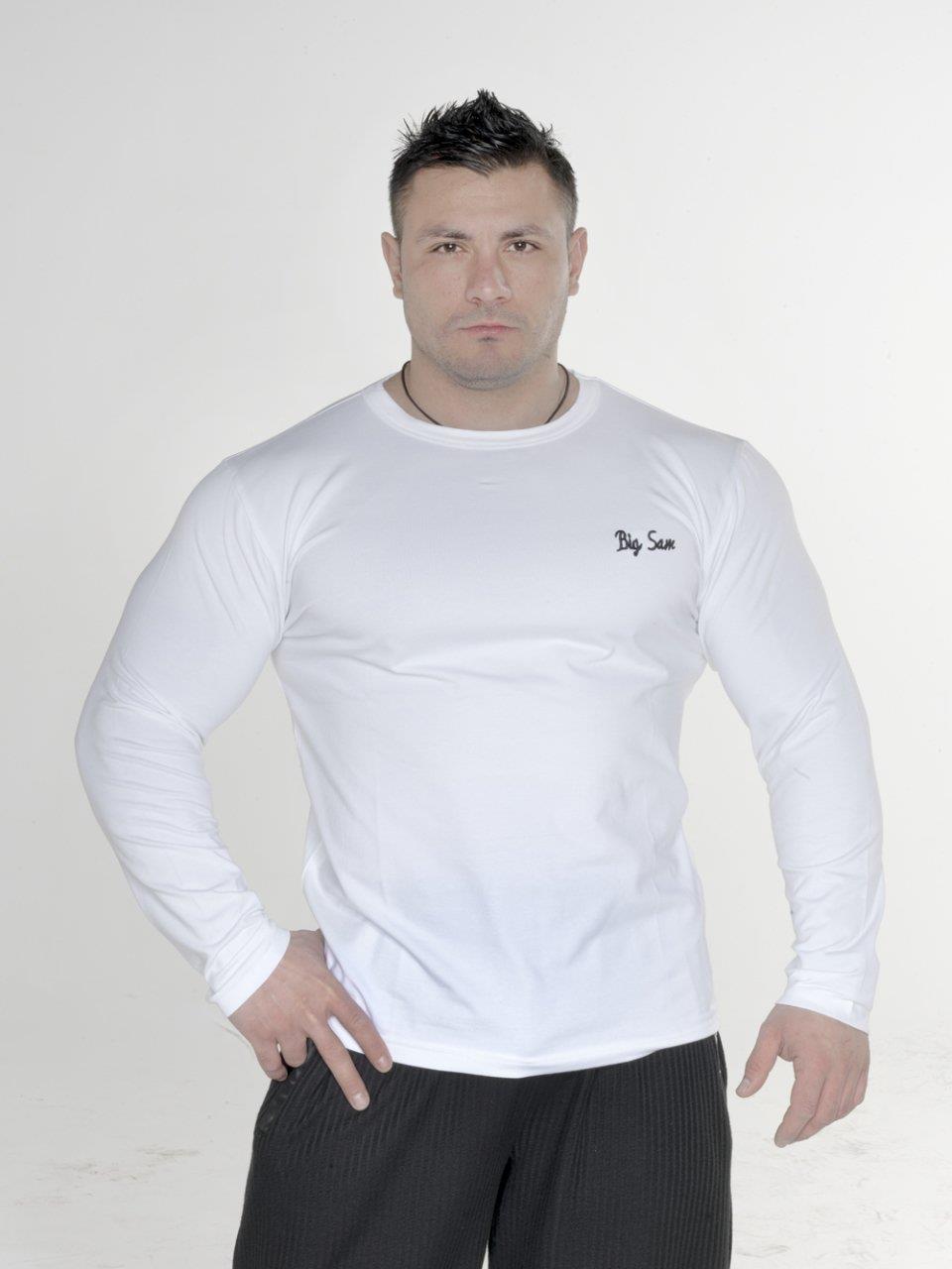 Beyaz Pamuklu Slim Fit Sweatshirt Big Sam 4589