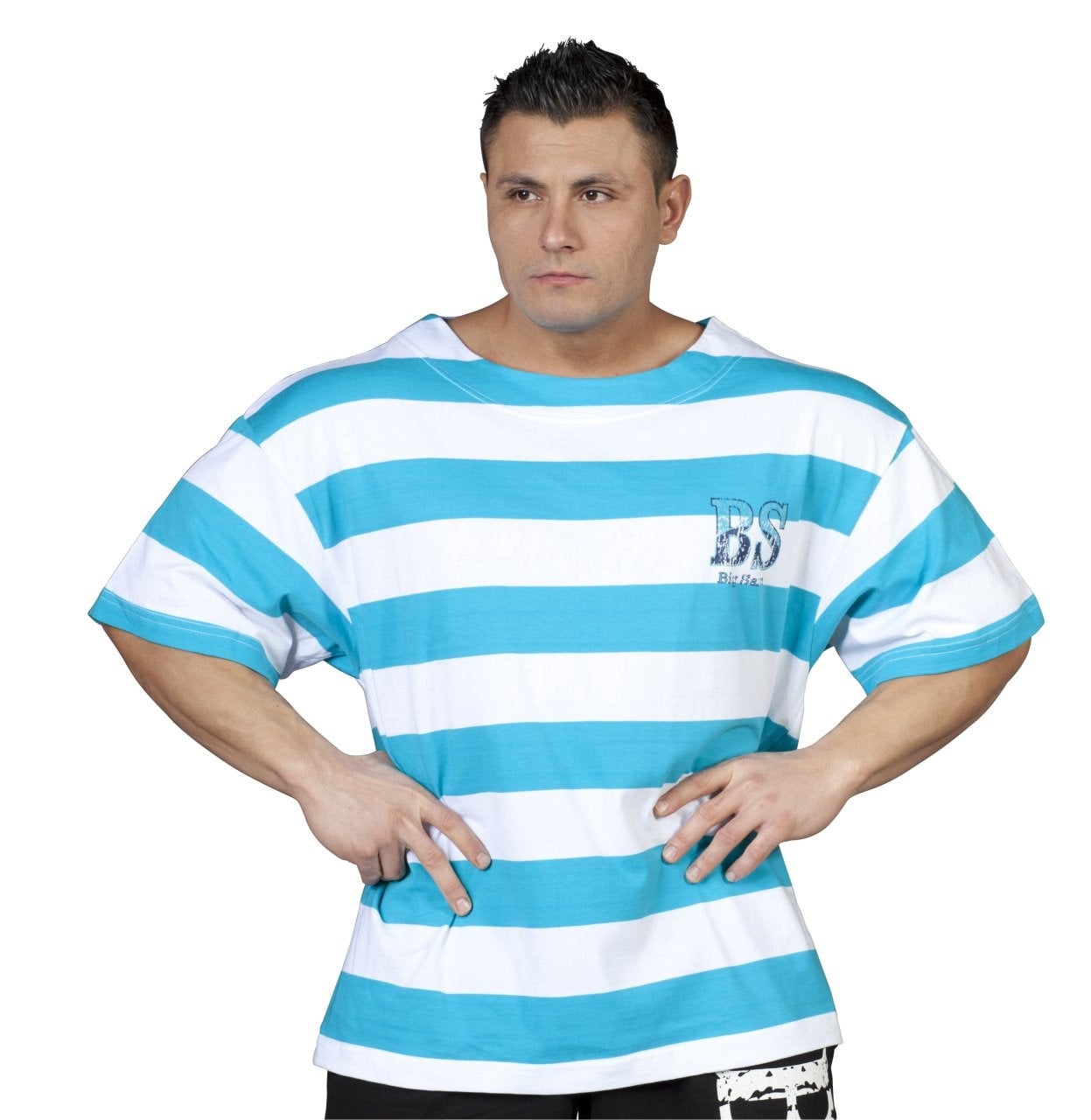 Çizgili Rahat Kesim Antrenman Tişörtü Big Sam 2524
