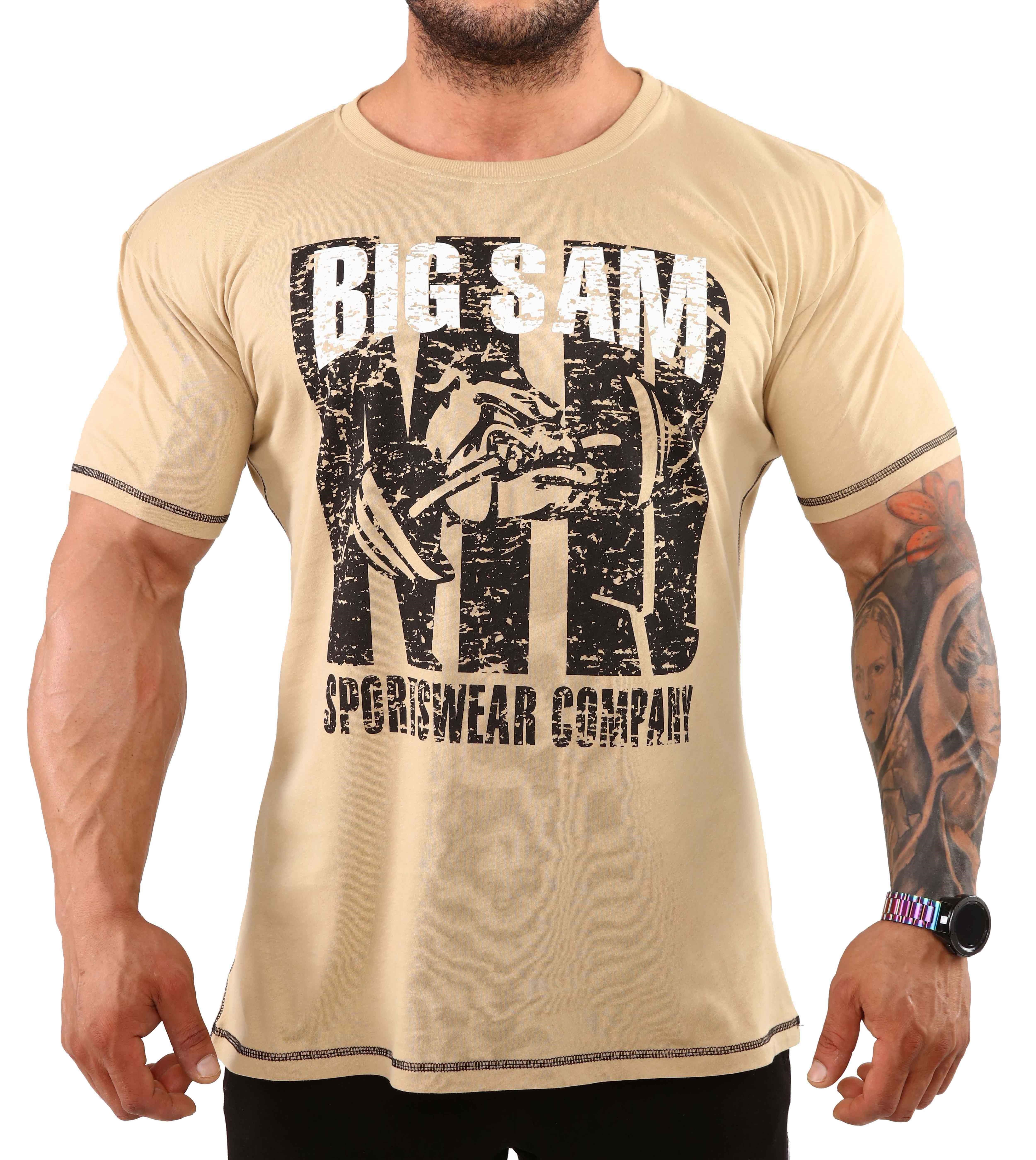 Çöl Sarısı Fit Tişört Big Sam 2849