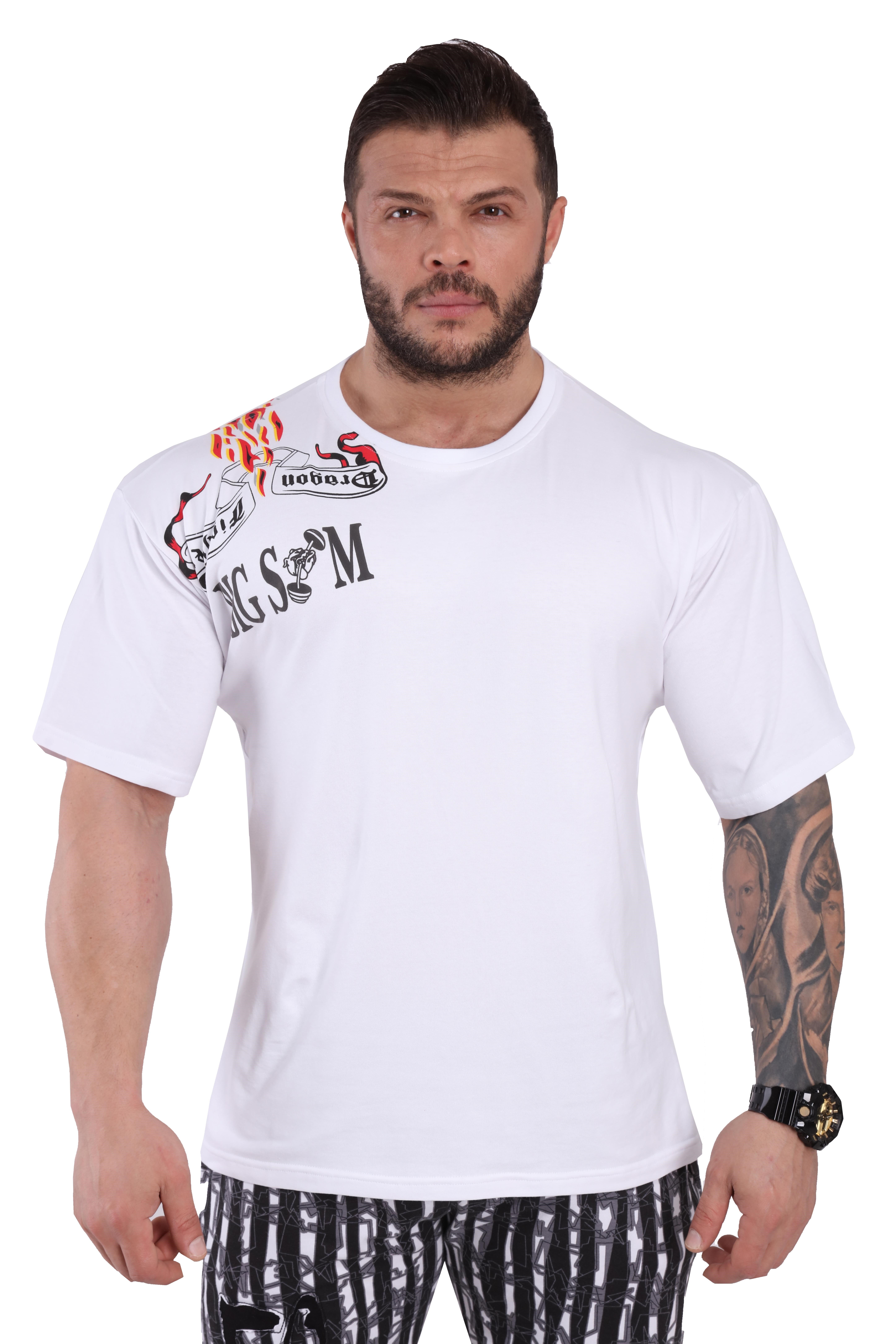 Dragon Pamuklu Beyaz T-shirt Big Sam 2804