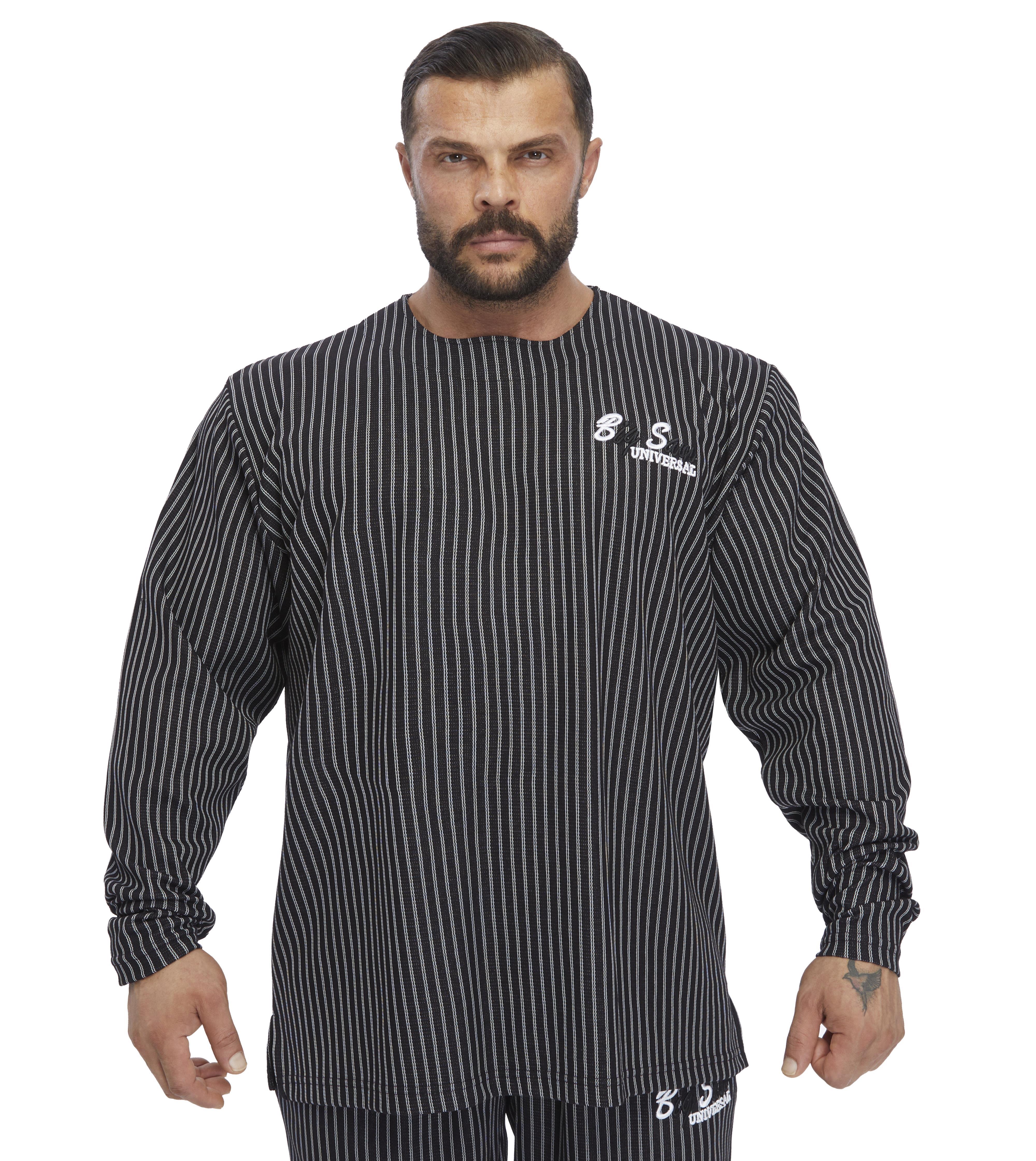 Erkek Oversize Çizgili Sweatshirt Big Sam 4740