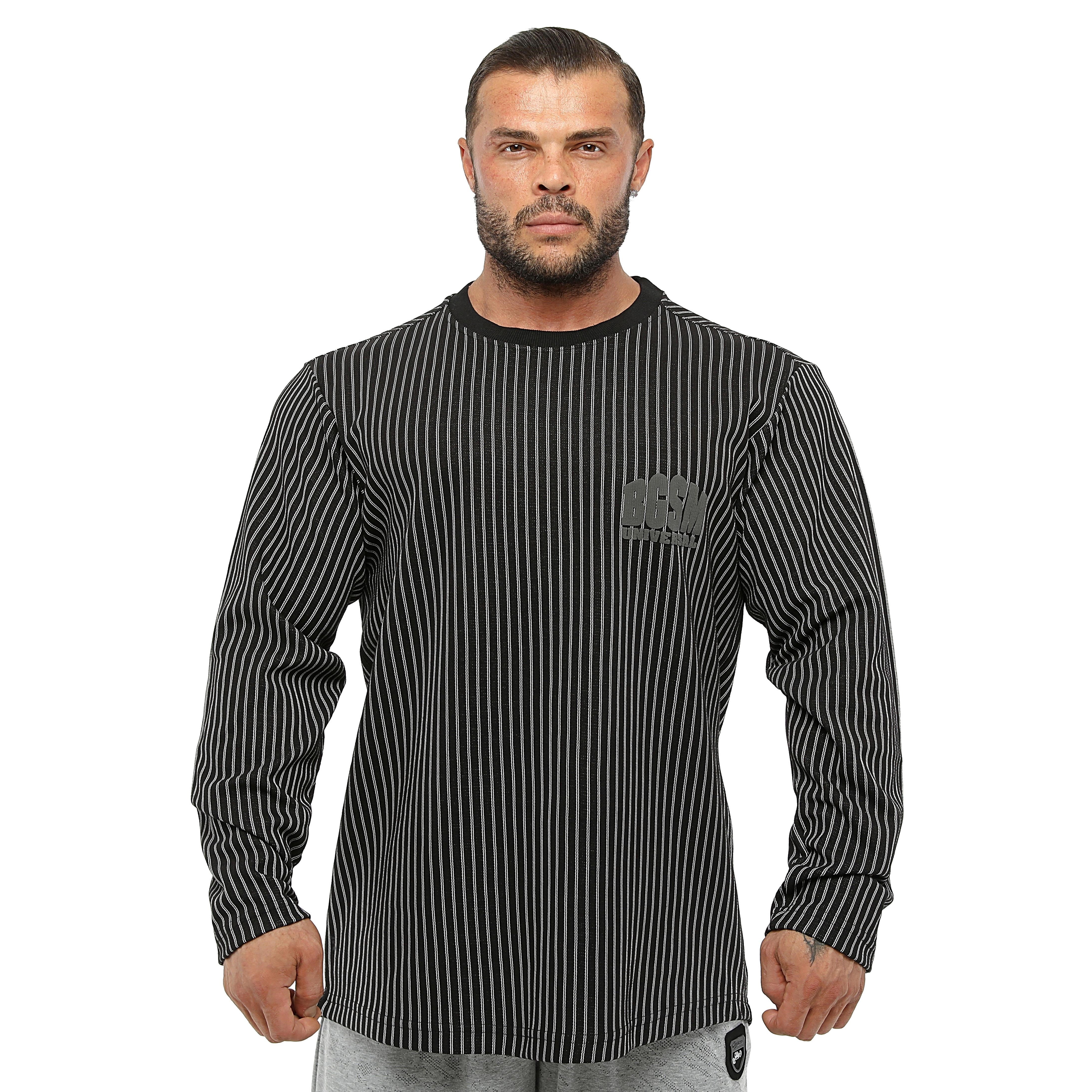 Erkek Rahat Fit Pamuklu Spor Sweatshirt Siyah Big Sam 4709