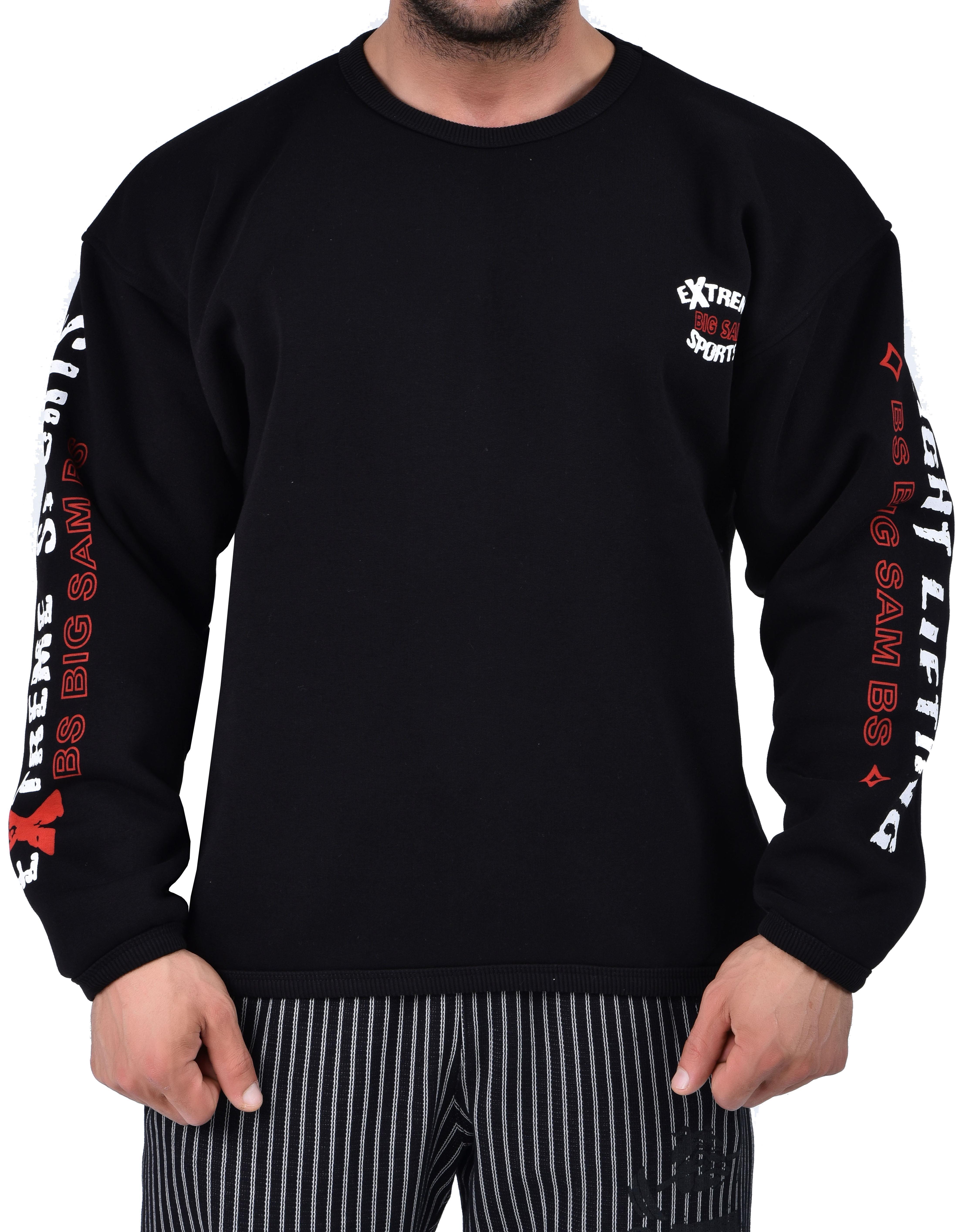 Erkek Sweatshirt, Geniş Kesim Kışlık Spor Üst Big Sam 4524