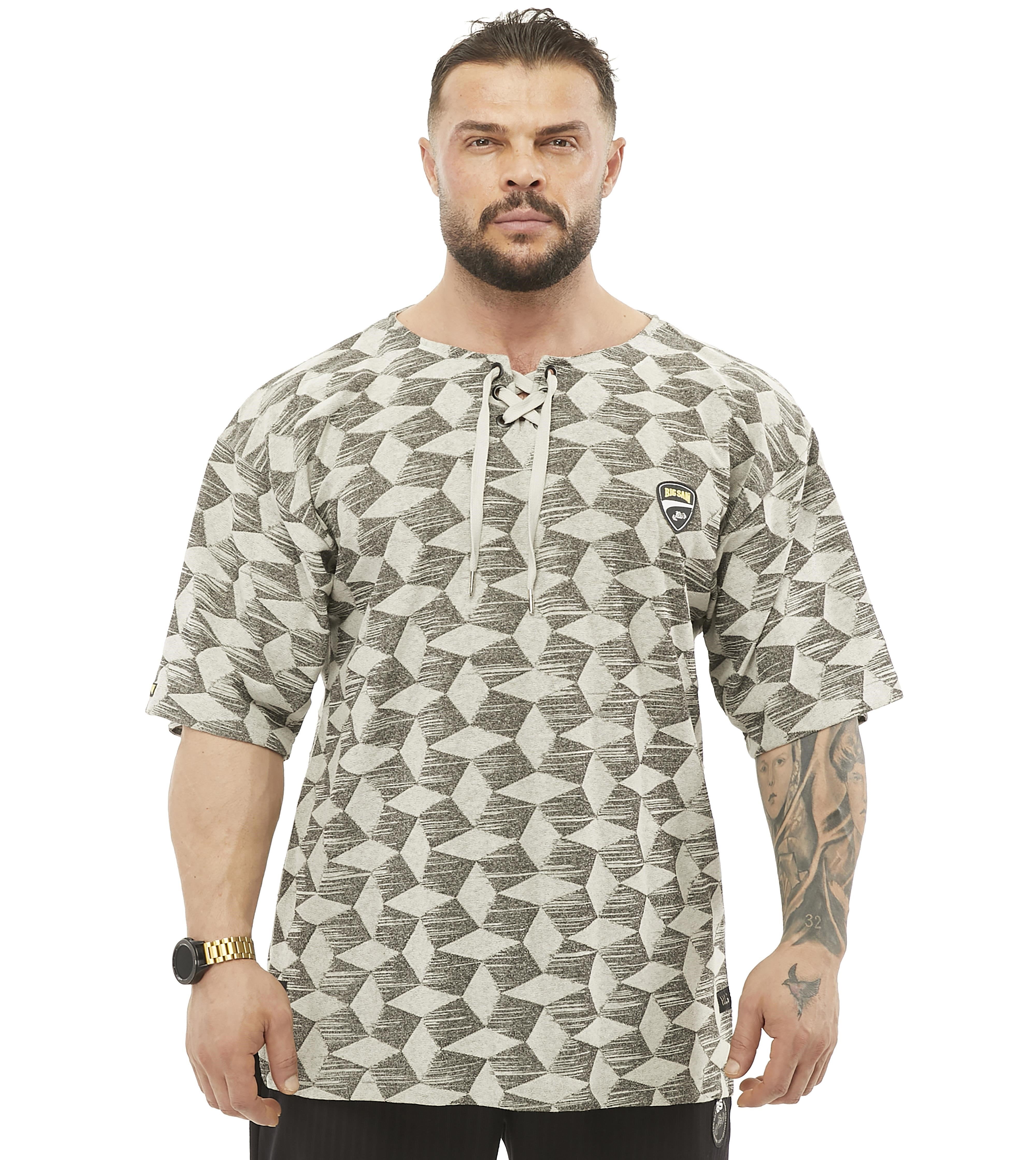 Geniş Kesim Bağcıklı Natural T-shirt Big Sam 2815