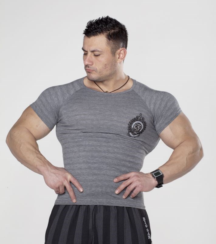 Gri Slim Fit Tişört Big Sam 2668