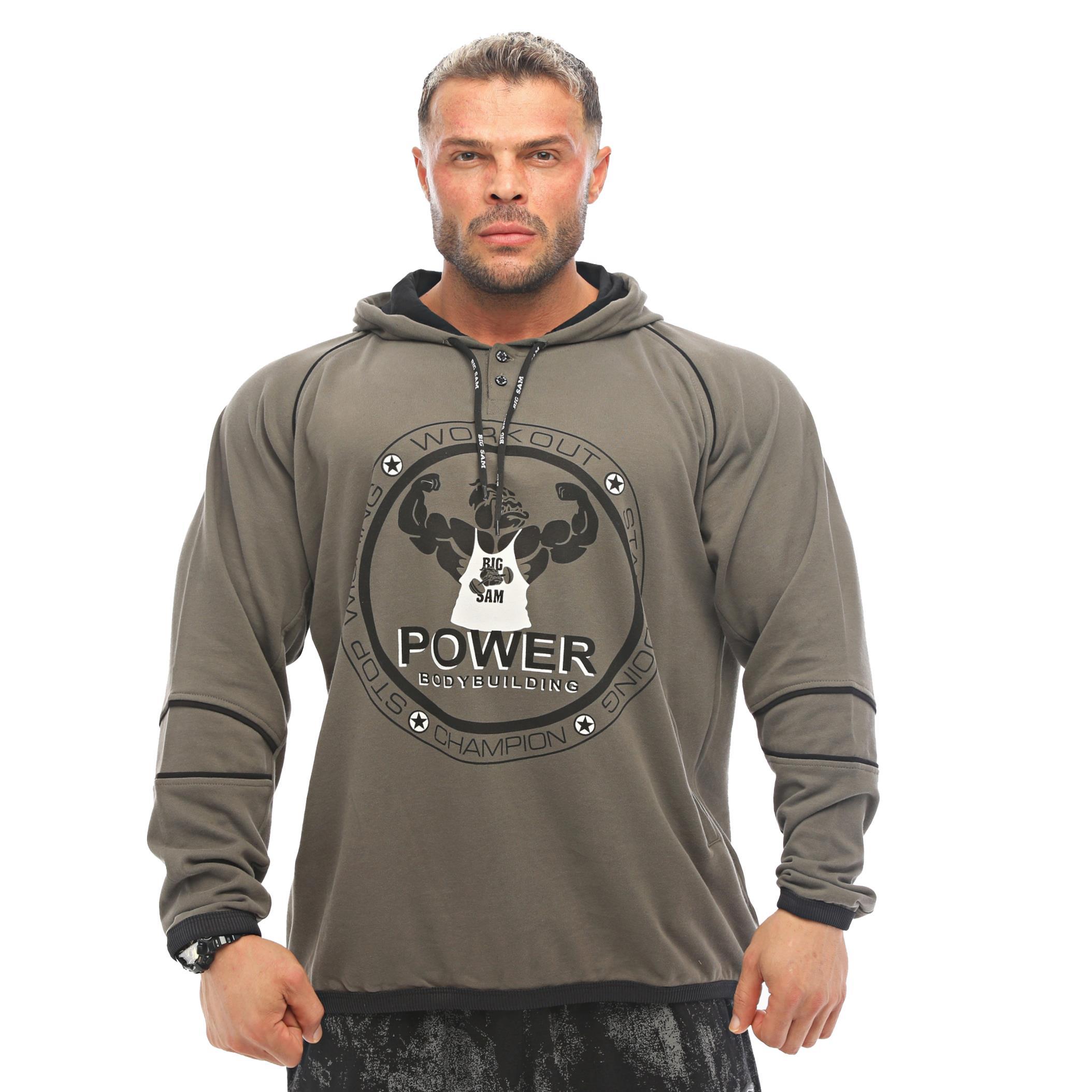 Haki Yeşil Kışlık Kapşonlu Sweatshirt Big Sam 4667