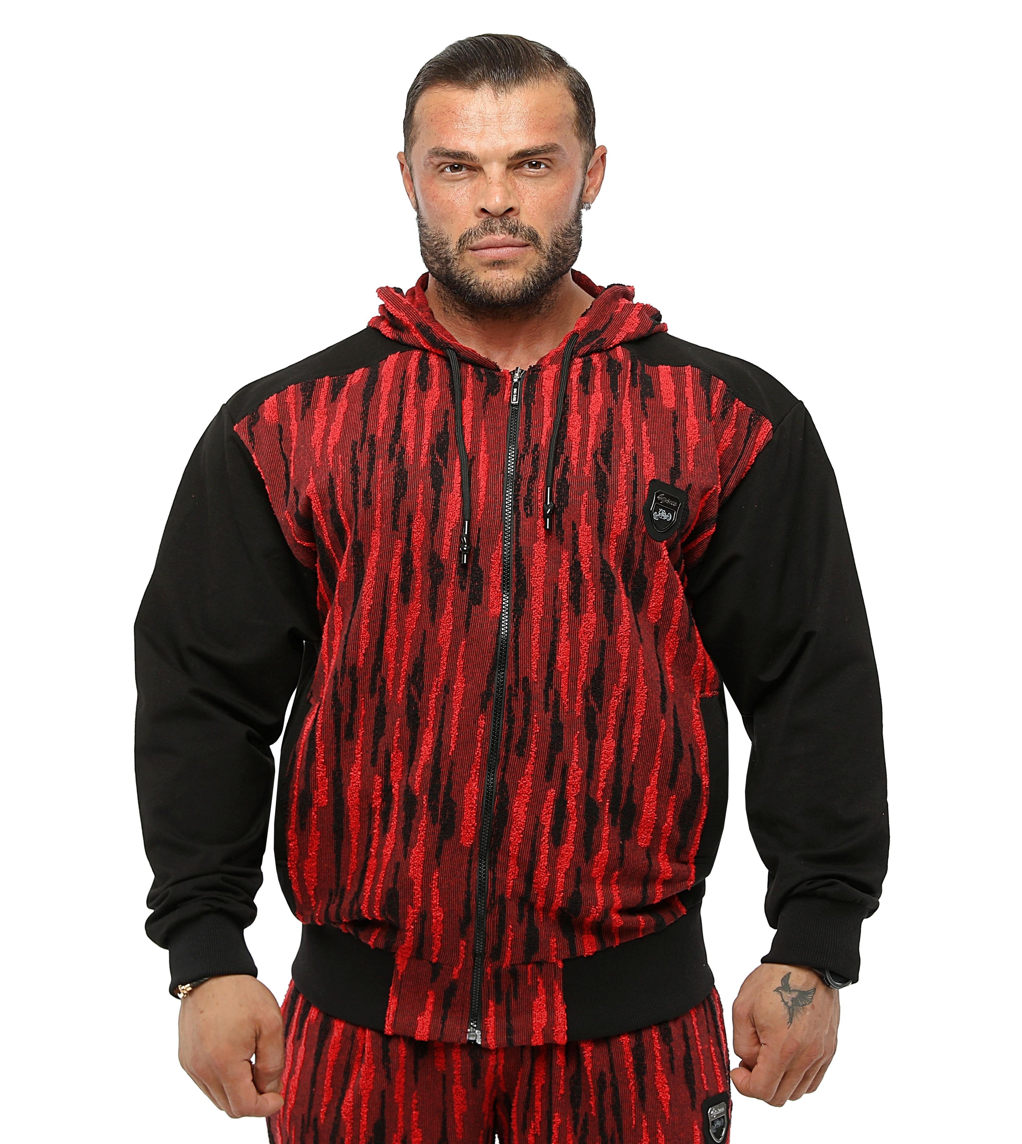Kapşonlu Kışlık Eşofman Üstü Dokulu Outdoor Spor Ceket Big Sam 3631