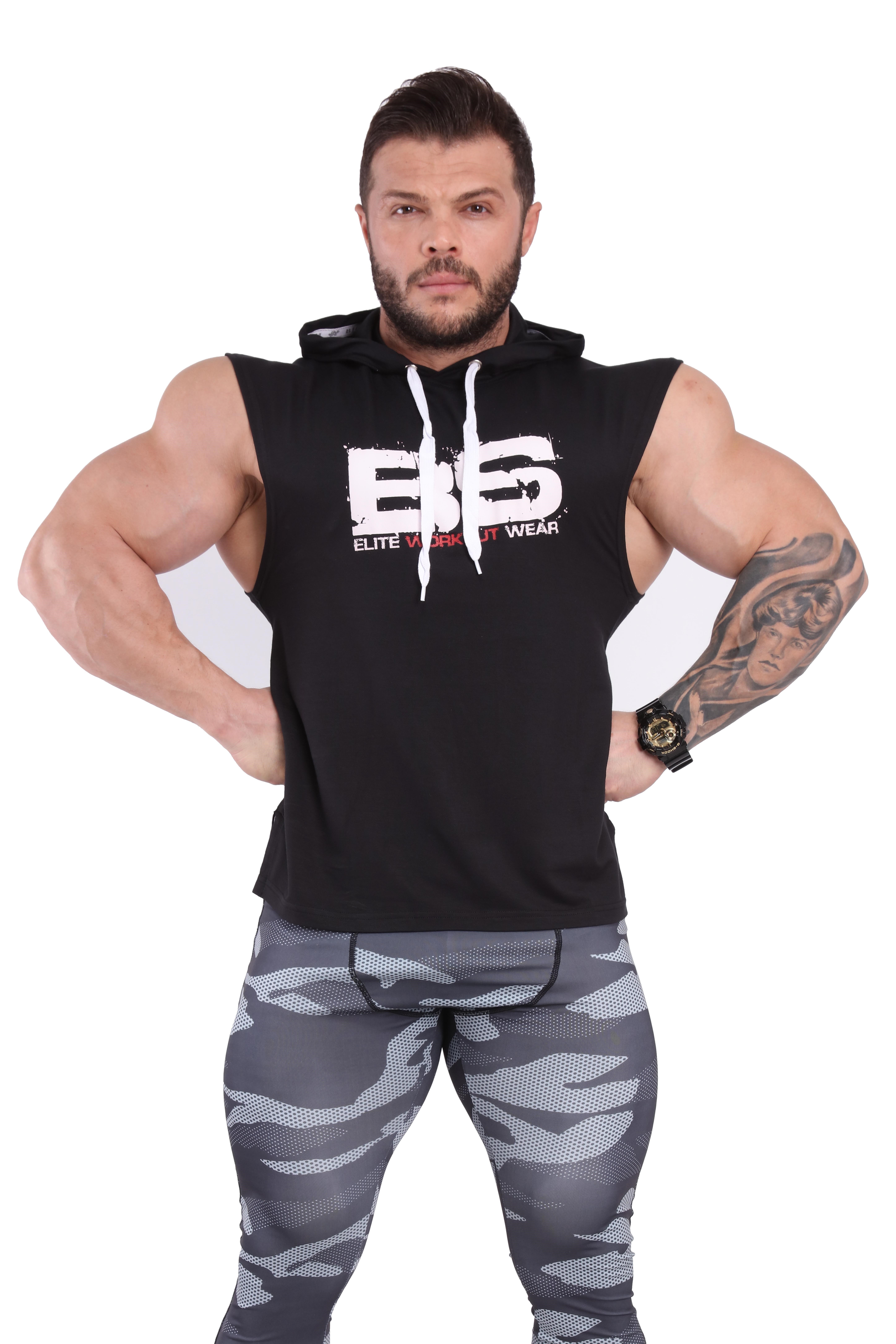 Kapşonlu Kolsuz Spor T-shirt Big Sam 2749