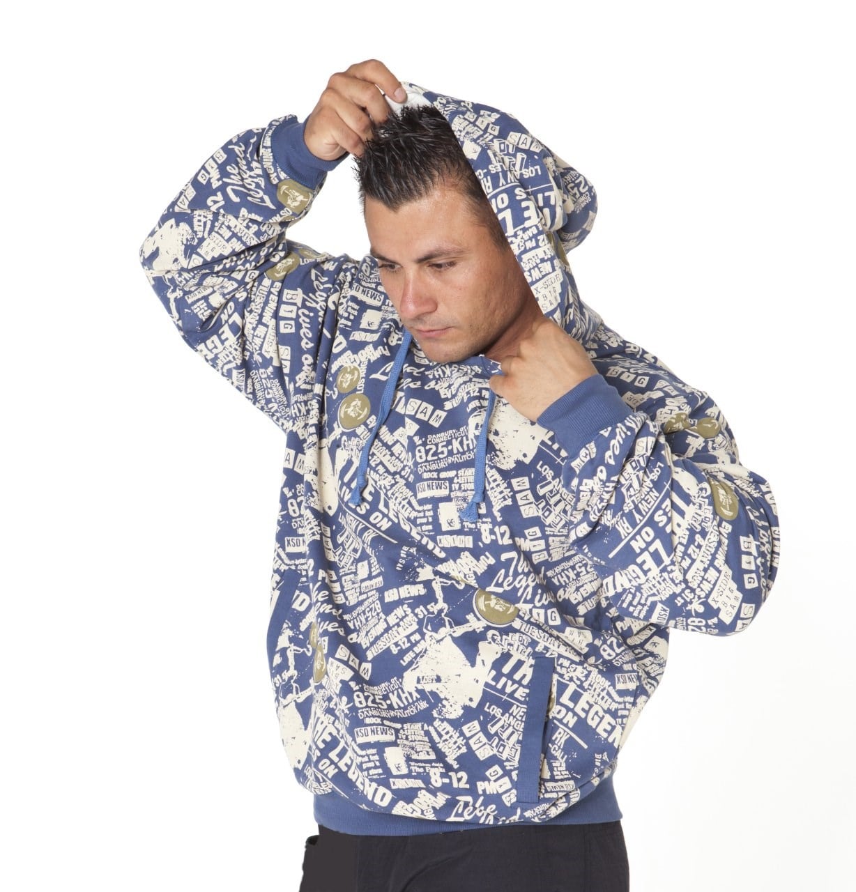 Karma Renkli Kapşonlu Sweatshirt Big Sam 4584