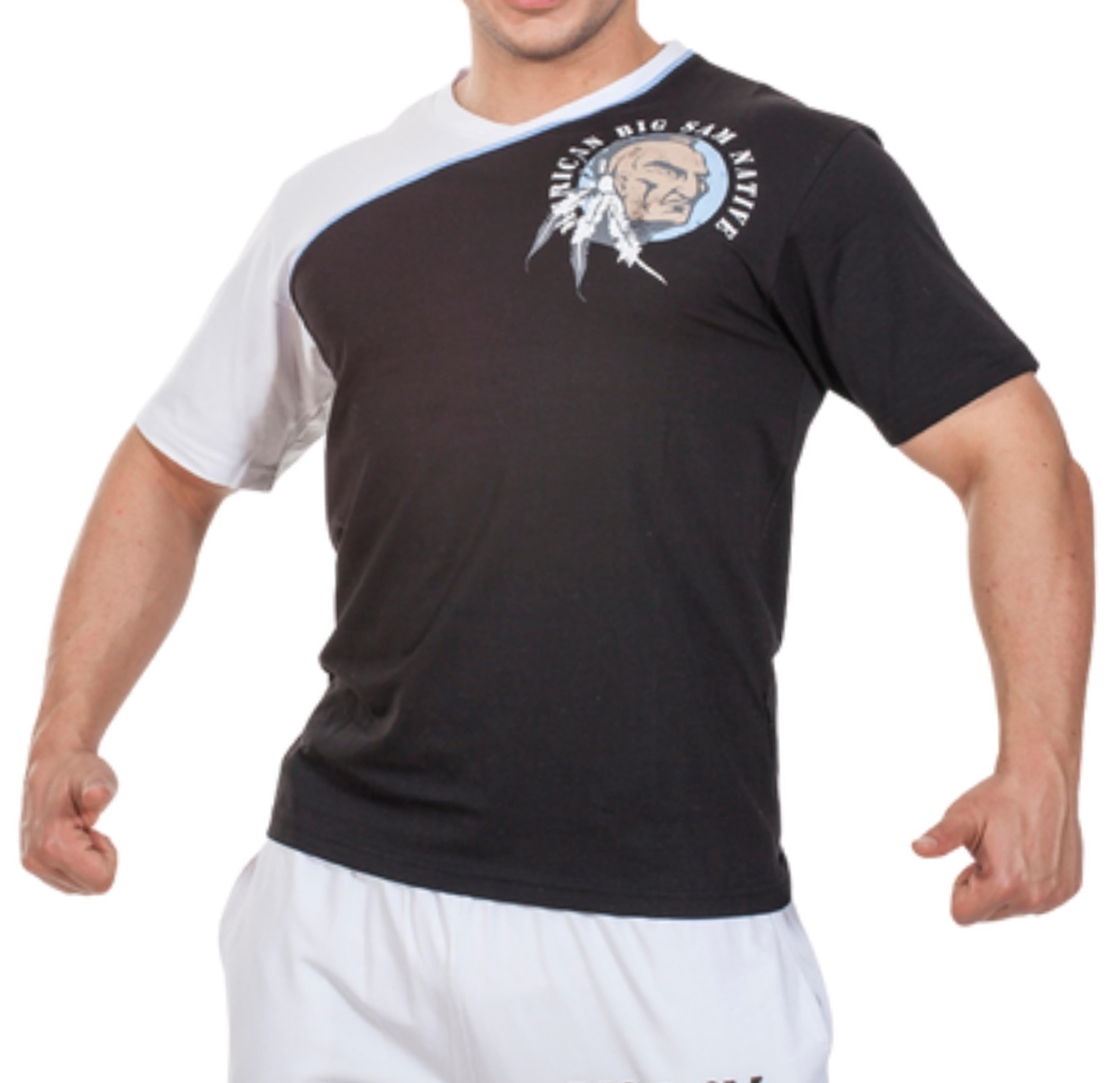 Kızılderili Temalı Fit Tişört Big Sam 2828