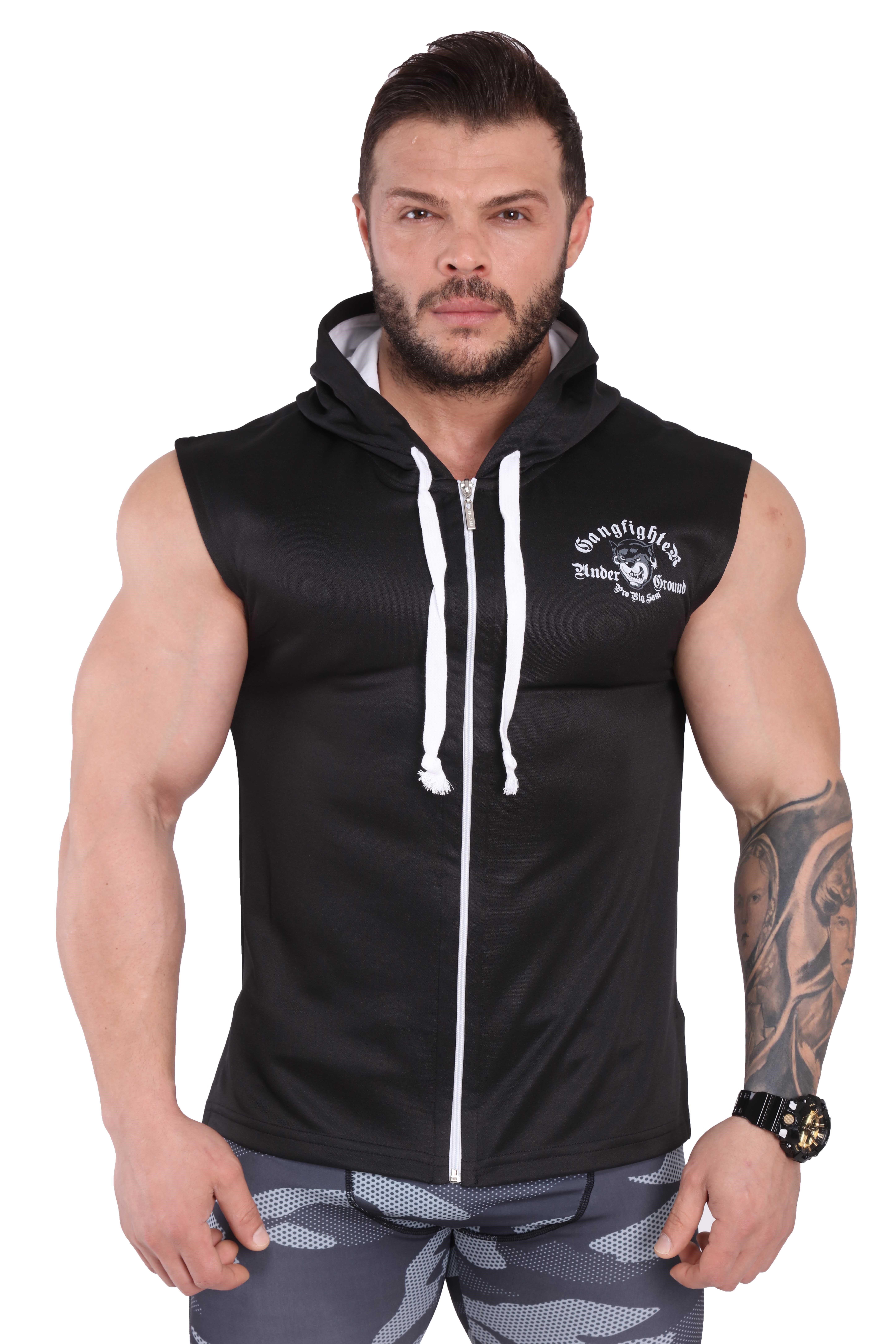Kolsuz Kapşonlu Fitness T-shirt Big Sam 2787