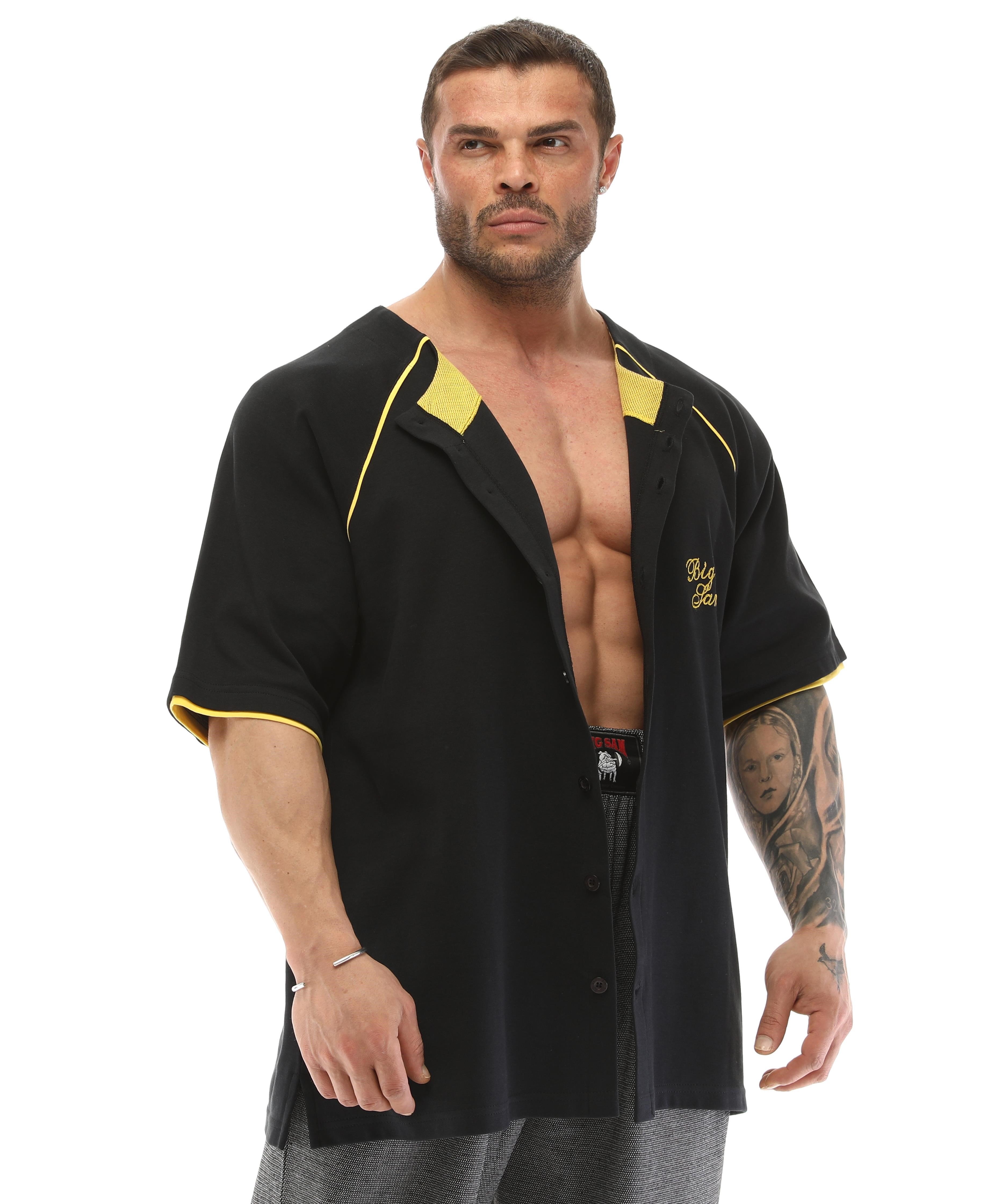 Lacivert Oldschool Bodybuilding Gömlek Big Sam 5001