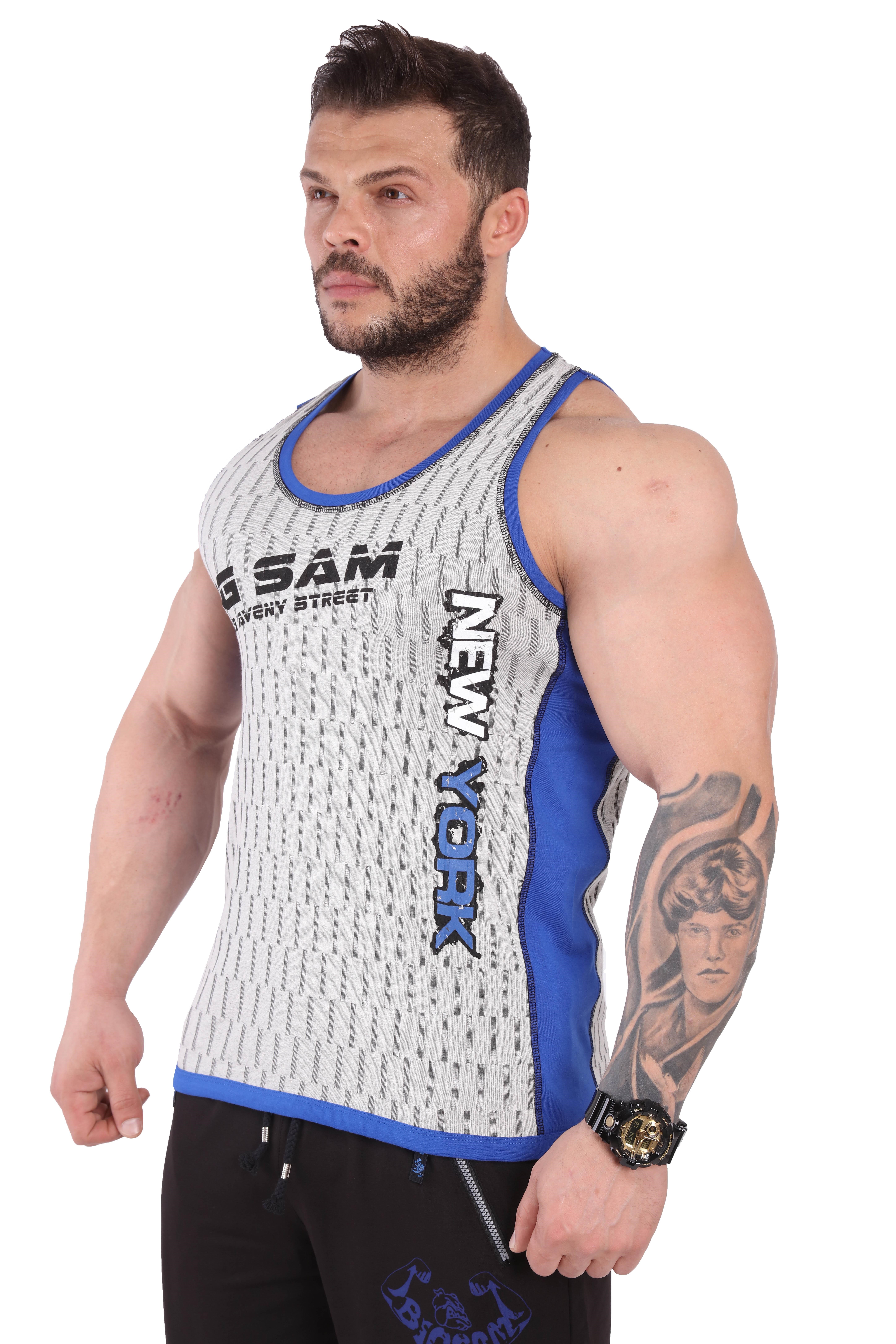 Naturel Parçalı Sporcu Atlet Kolsuz T-shirt Big Sam 2250