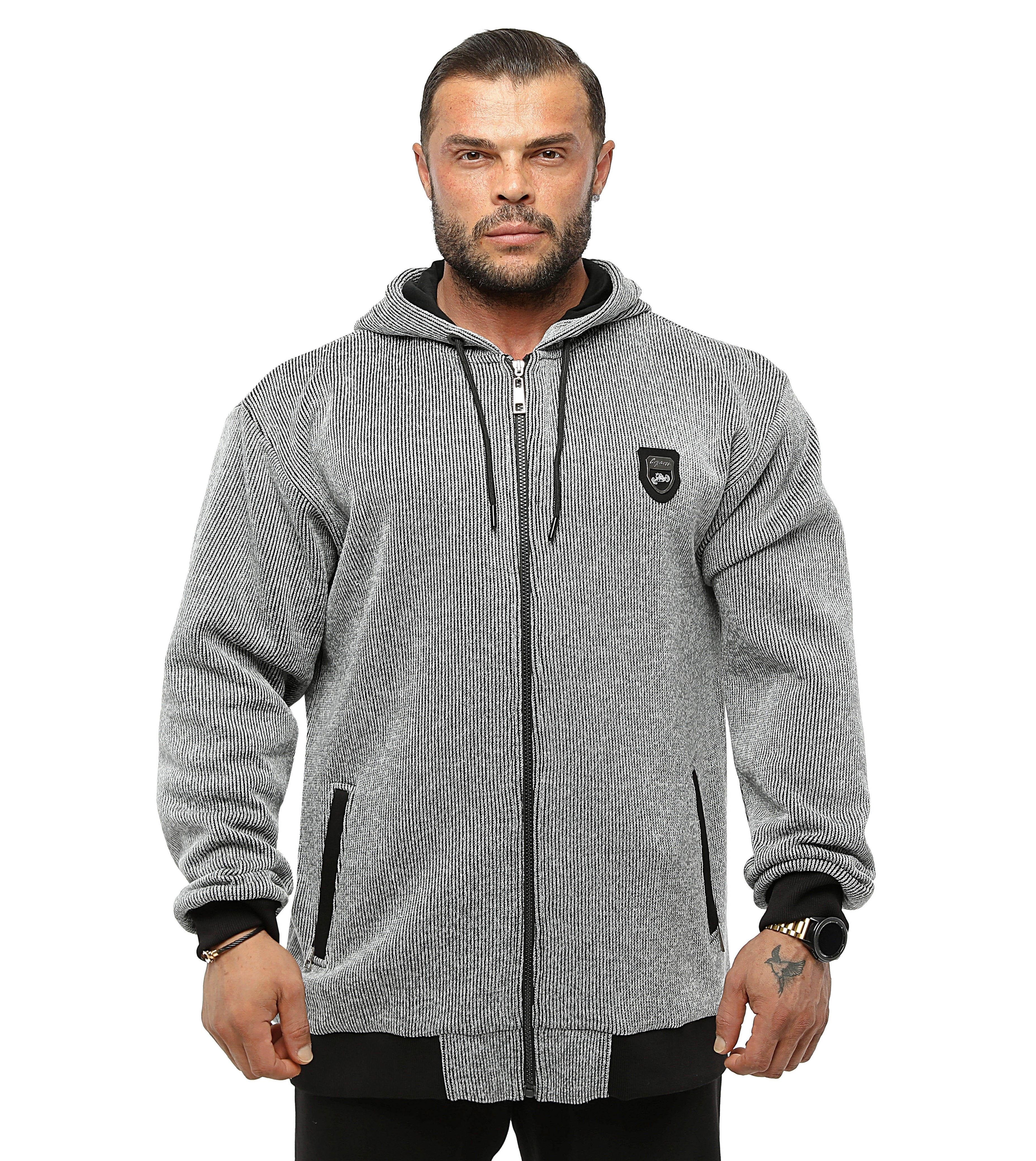 Oversize Kapşonlu Spor Ceket Dokulu Eşofman Üstü BGSM 3643