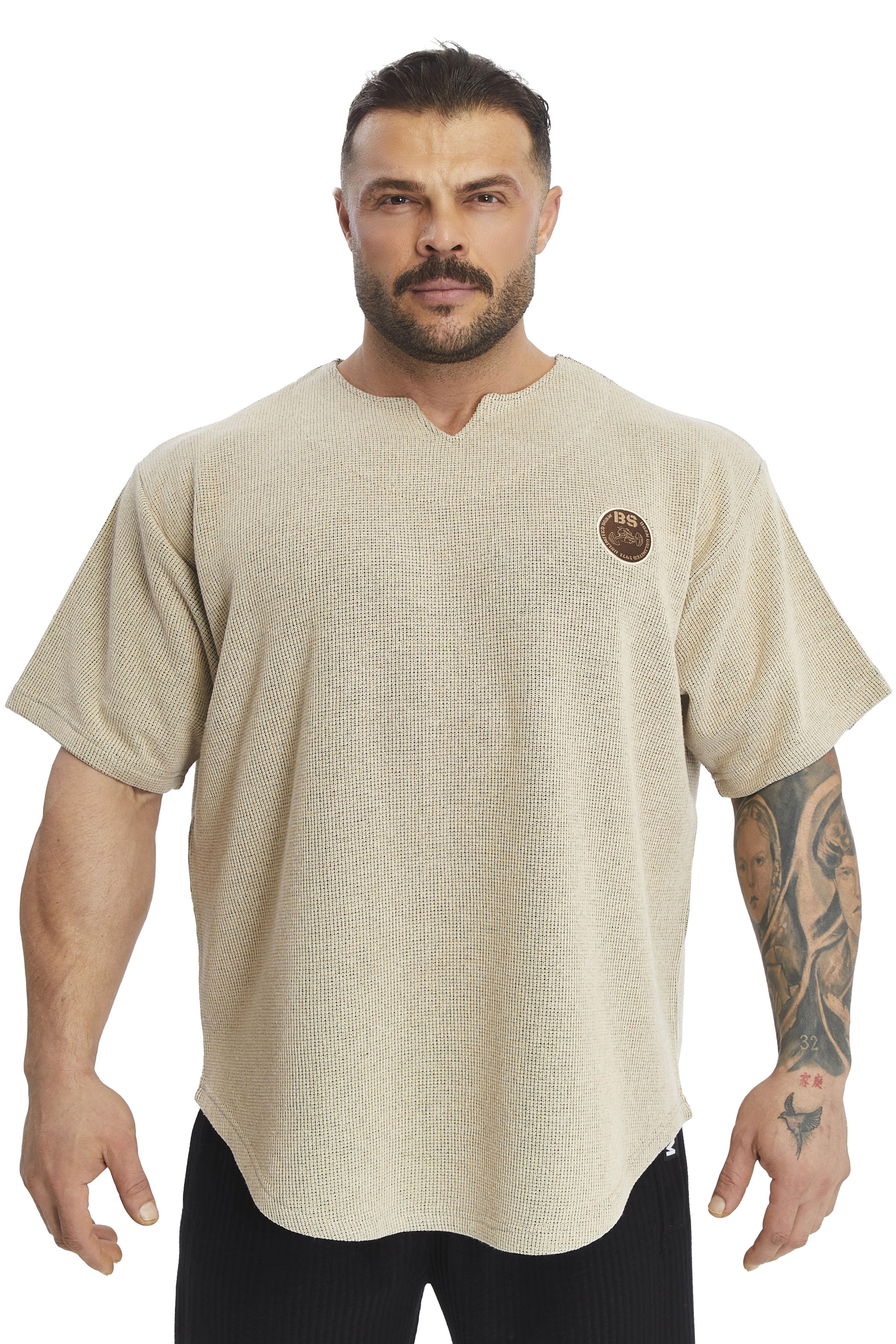 Oversize Latte T-shirt V Detay Rag Top BGSM 3369