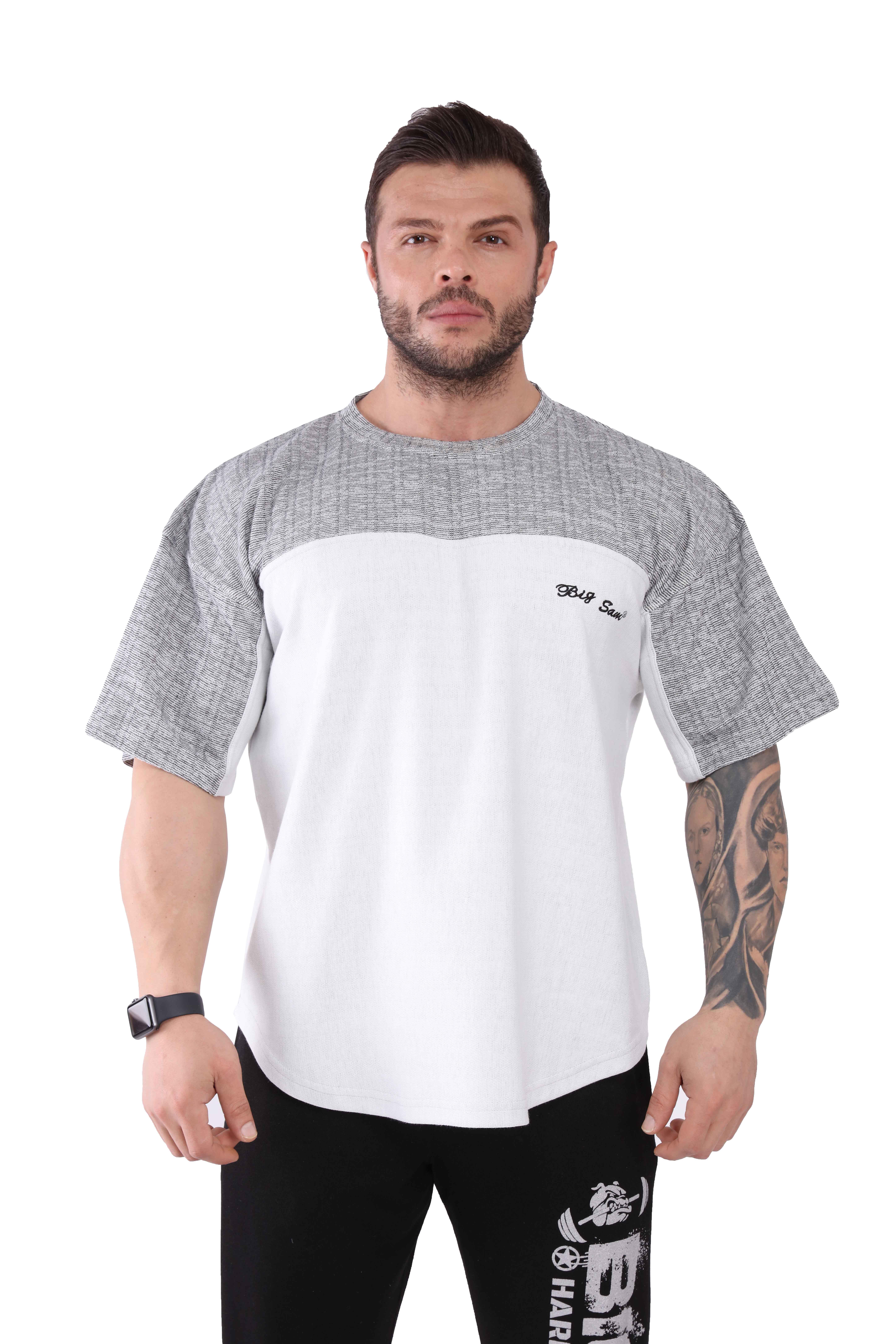 Oversize Pamuklu Kalın T-shirt Cardio Rag Top Big Sam 3078