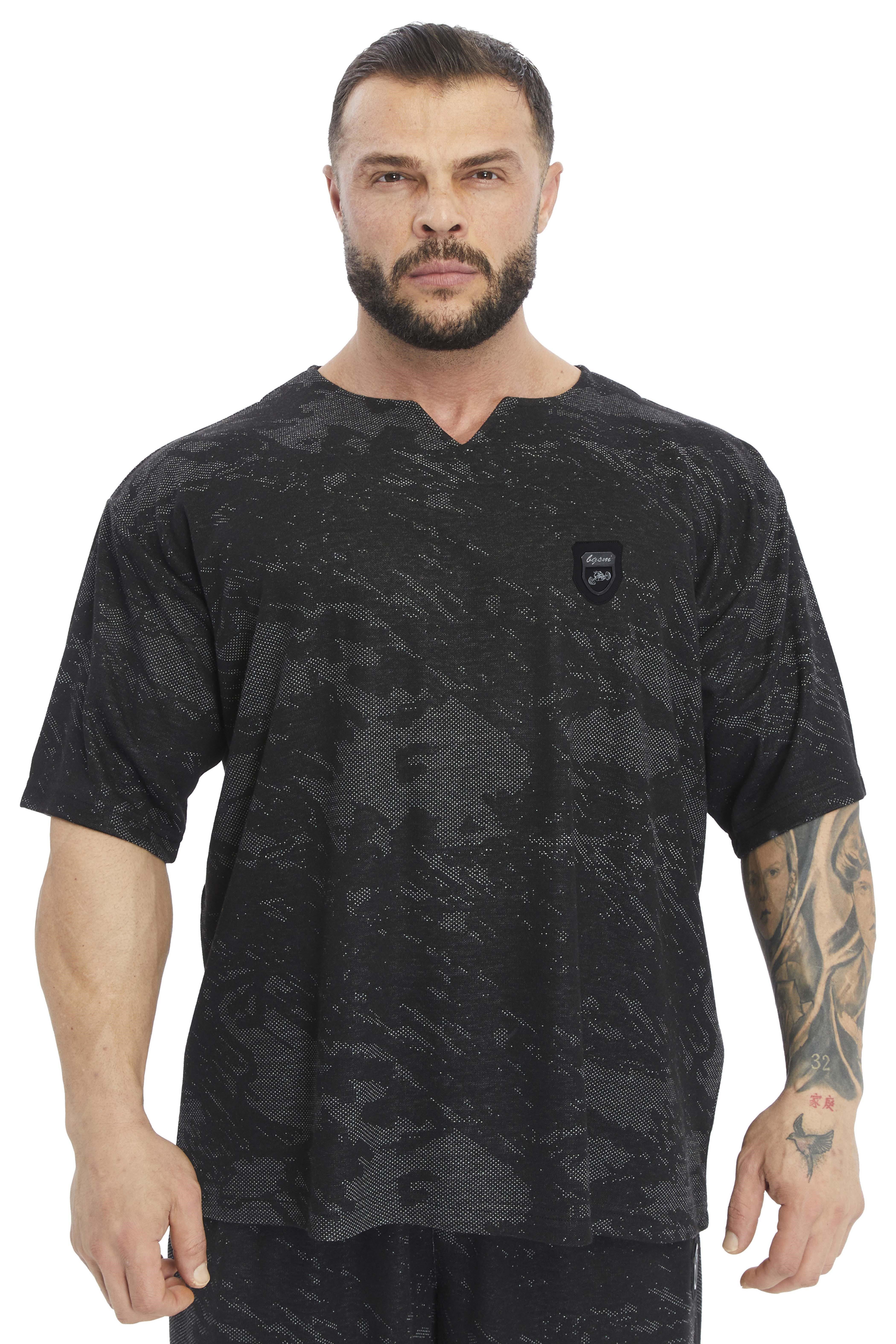 Oversize T-shirt Teknik Kamuflaj Spor Rag Top BGSM 3365