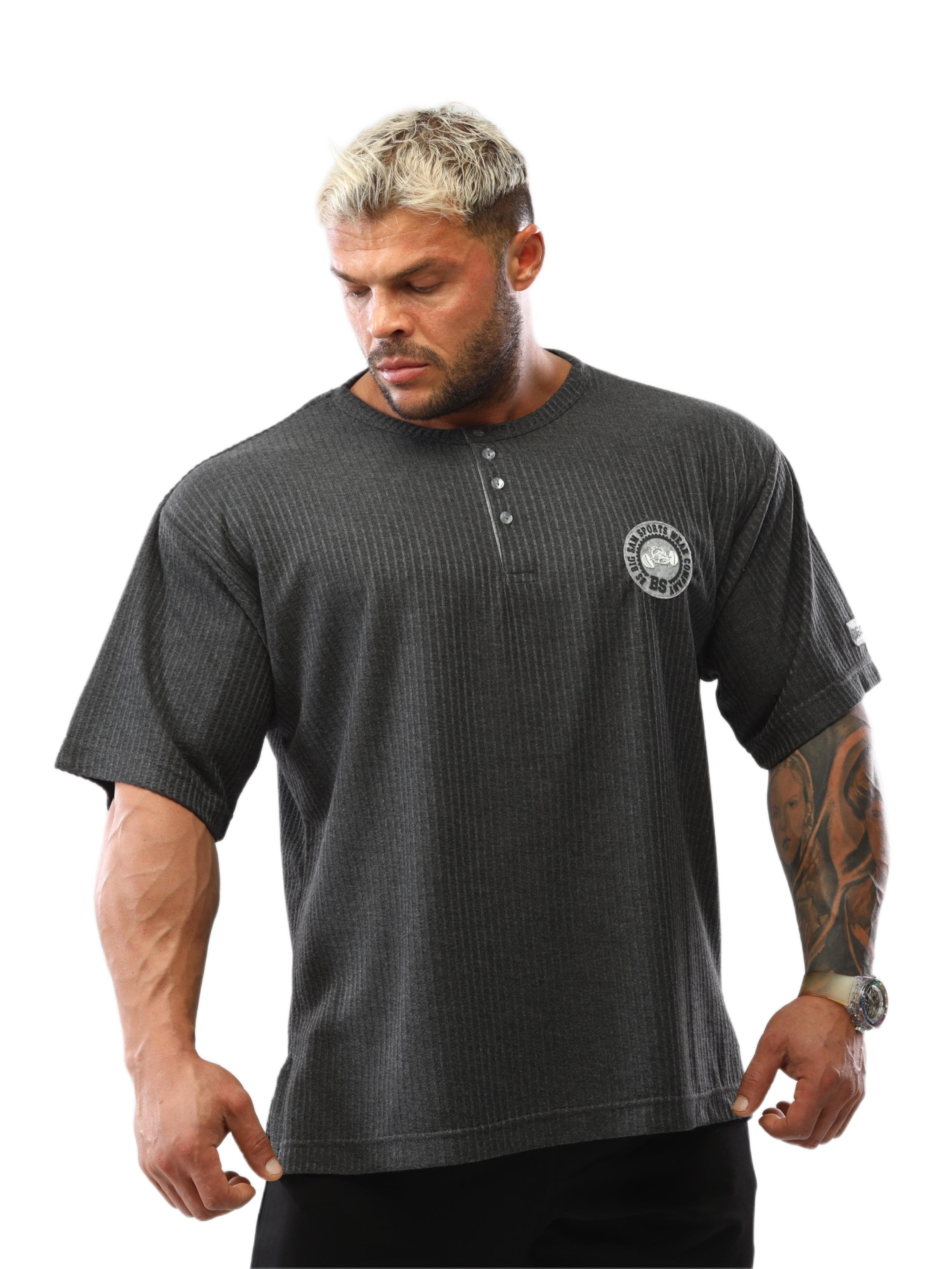 Pamuklu Antrasit Tişört Big Sam 2823
