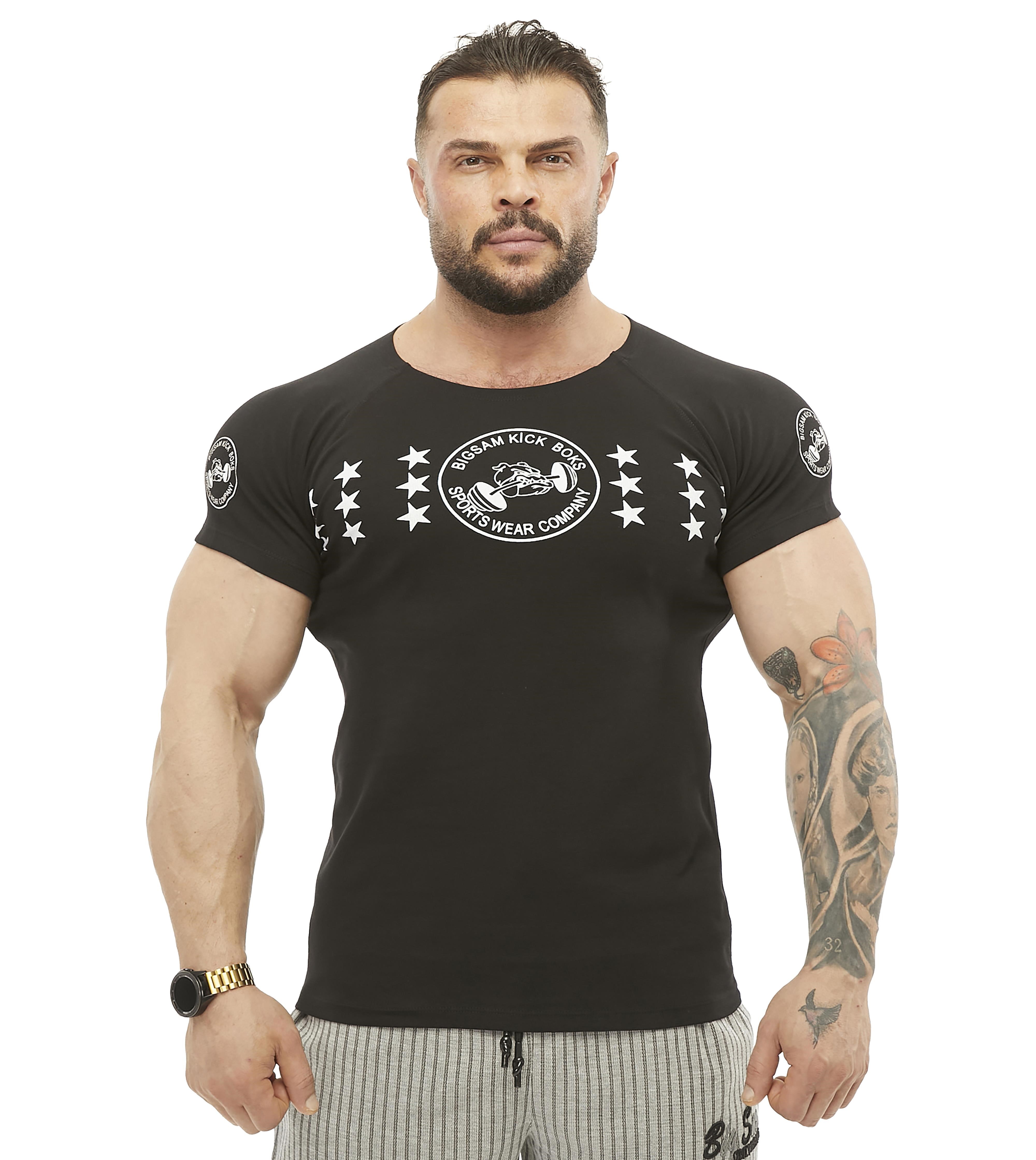 Slim Fit Siyah Streç Tişört Big Sam 2798