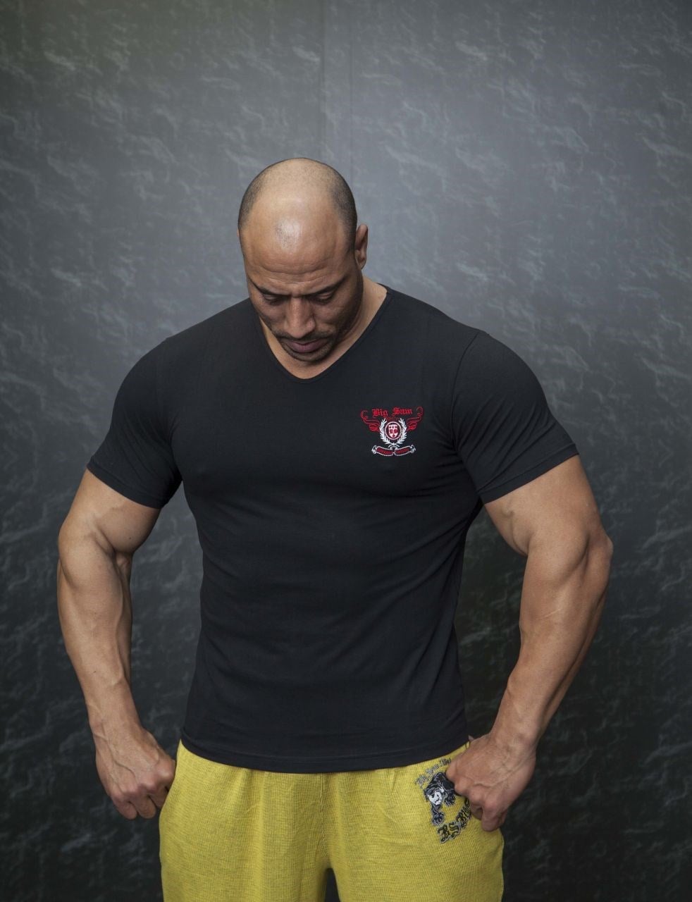 Slim Fit Siyah Tişört Big Sam 2545