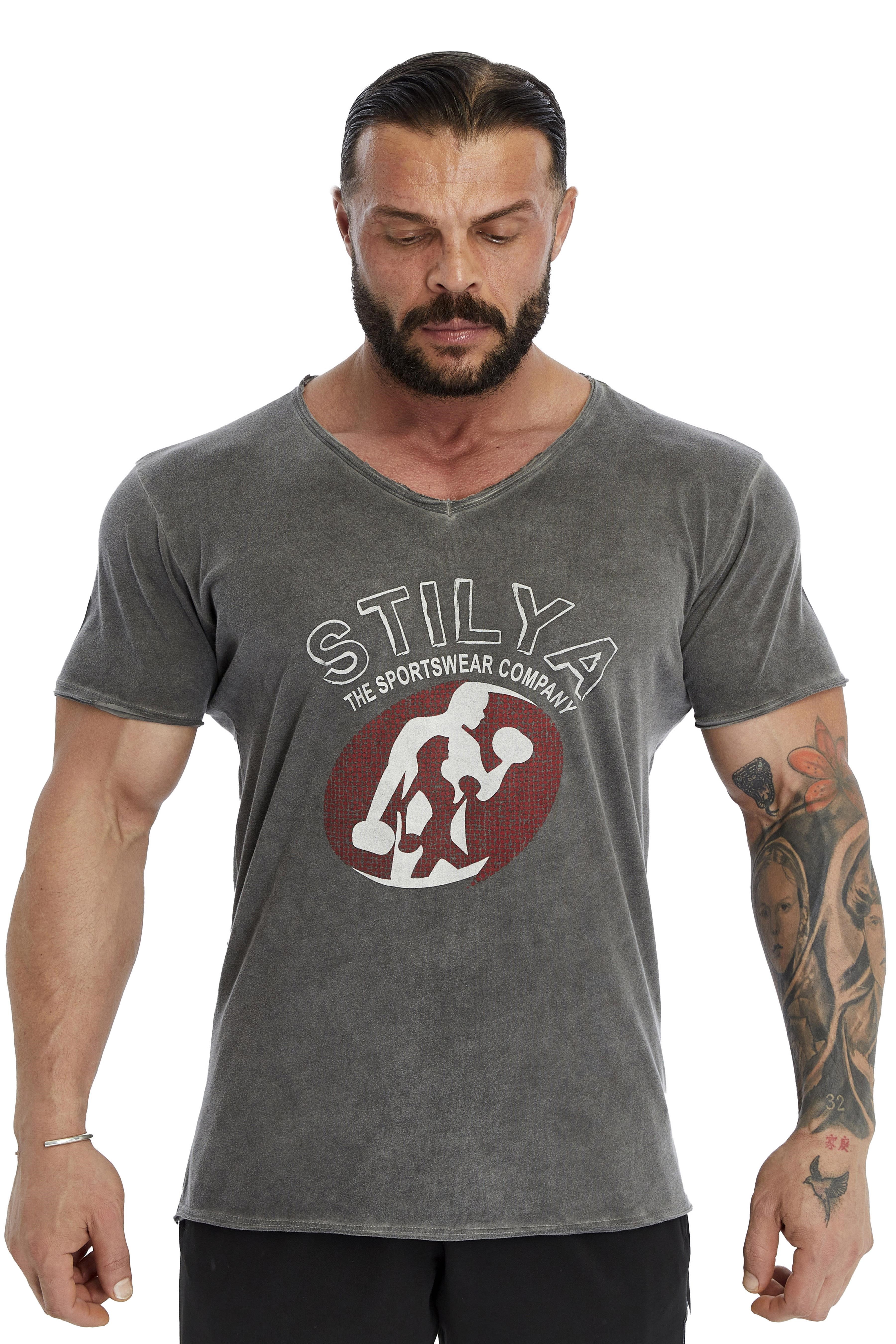 Slim Fit Yıkamalı Eskitme T-shirt Stilya 2869