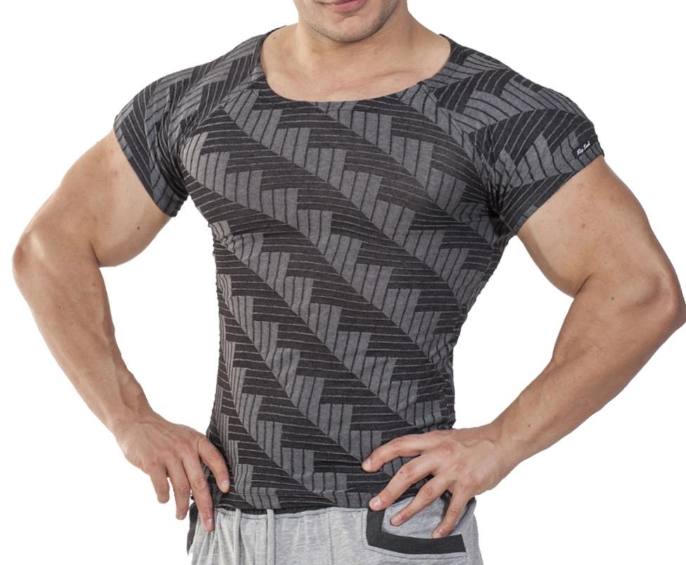 Teknik Desenli Slim Fit Tişört Big Sam 2824