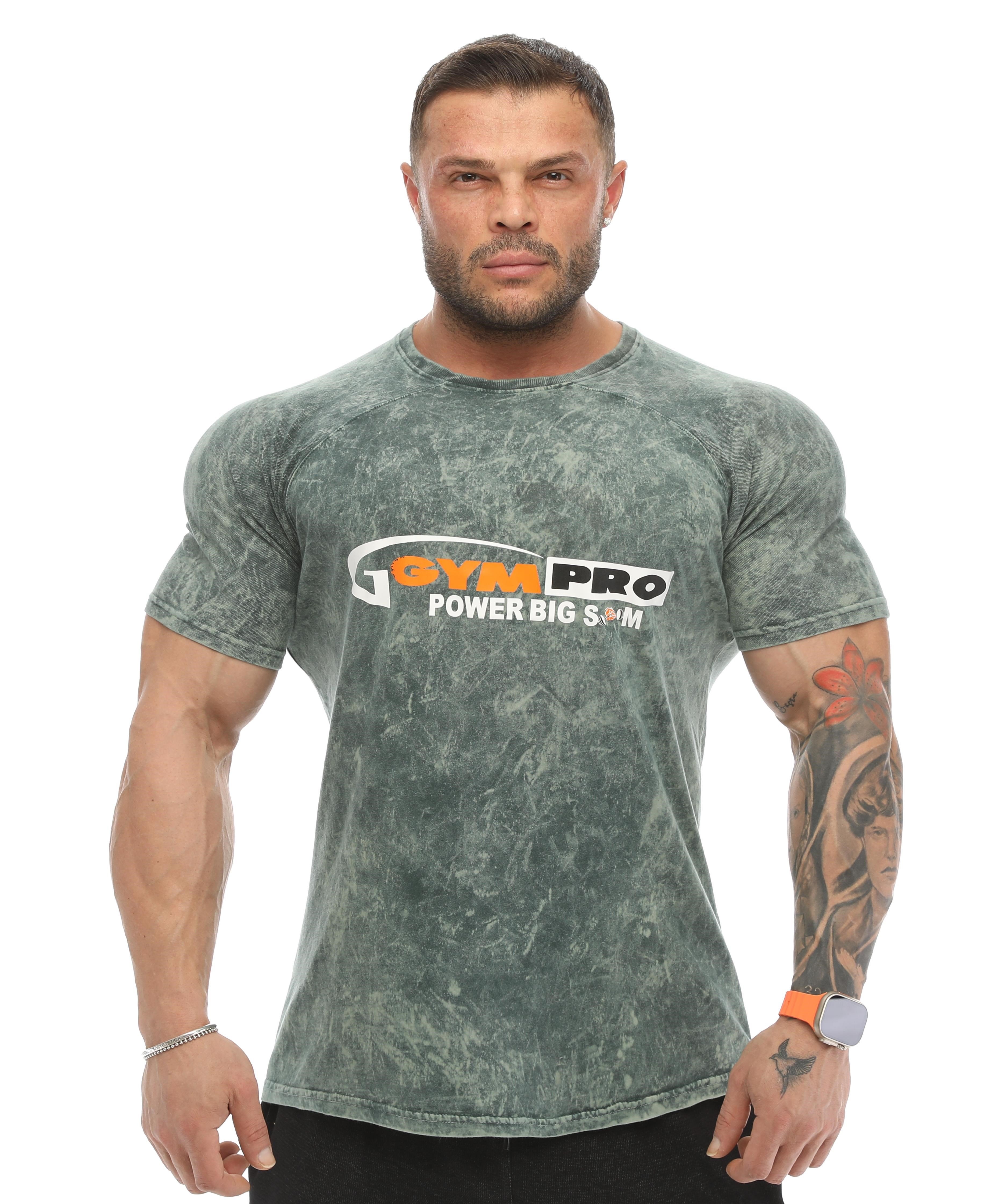 Yeşil Slim Fit Pamuklu Tişört Big Sam 2864