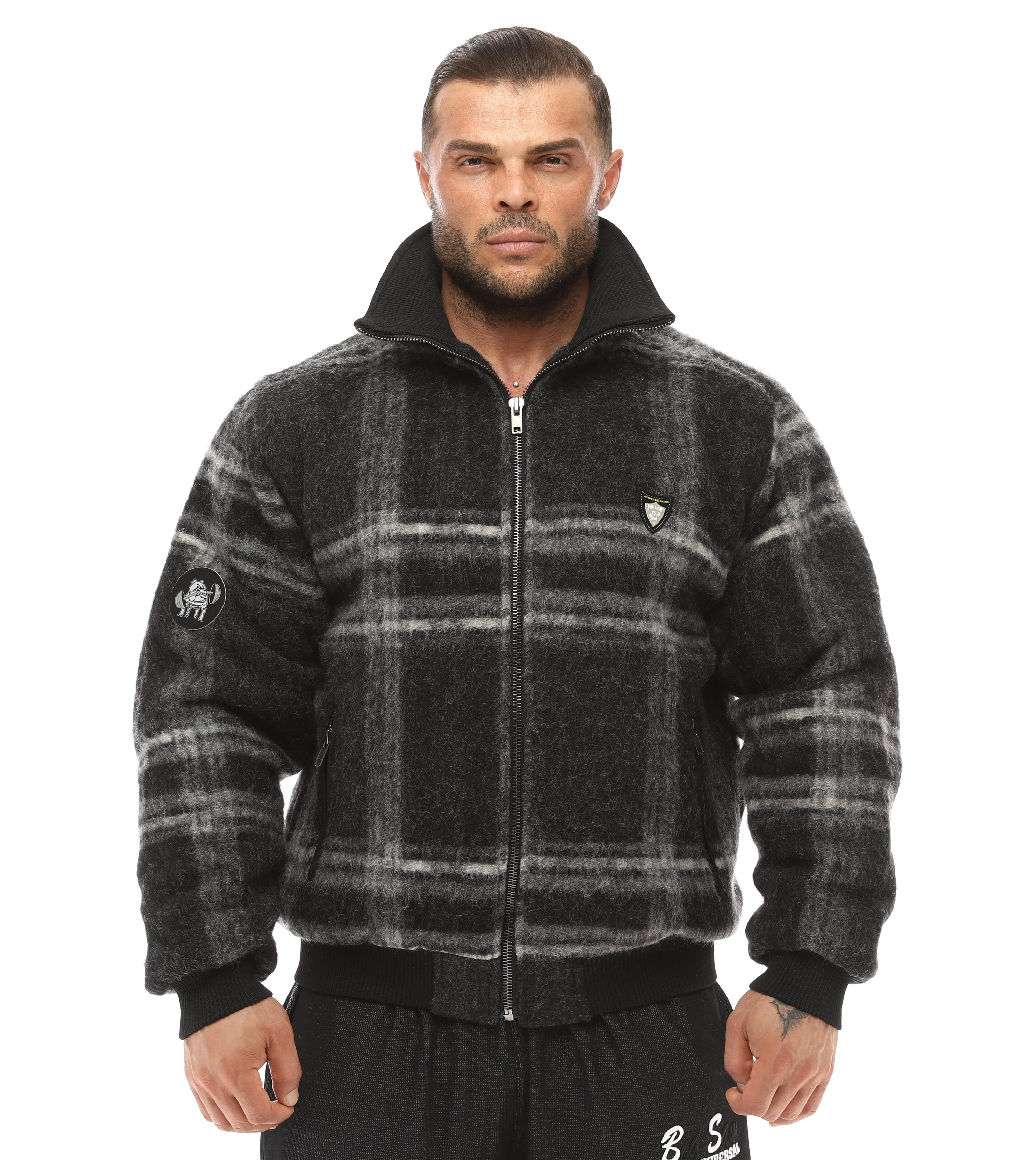 Yünlü Siyah Kaşe Kışlık Mont Big Sam 4063