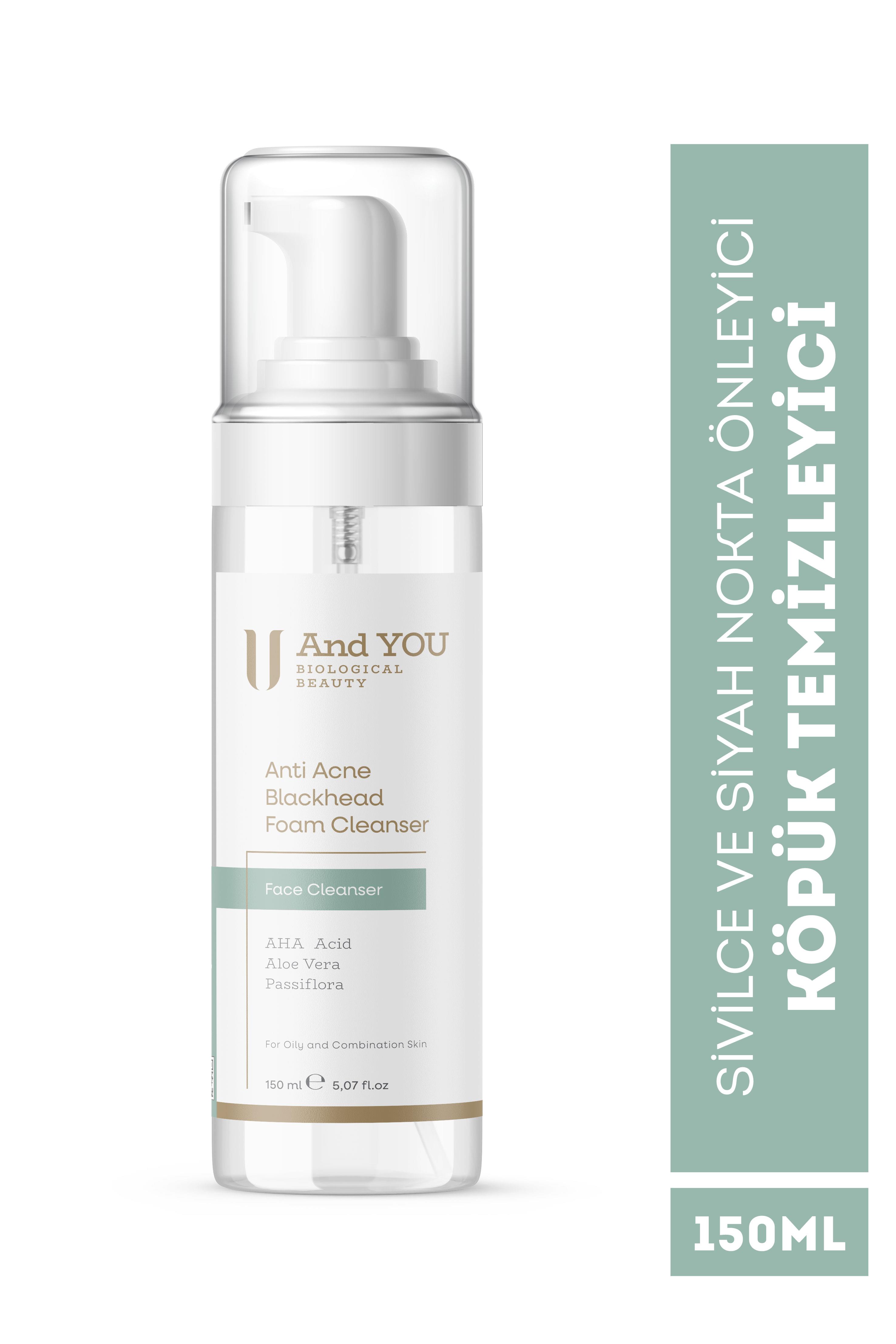 And You Anti Acne Blackhead Foam Cleanser / Sivilce Ve Siyah Nokta Önleyici Köpük Temizleyici 150 ML