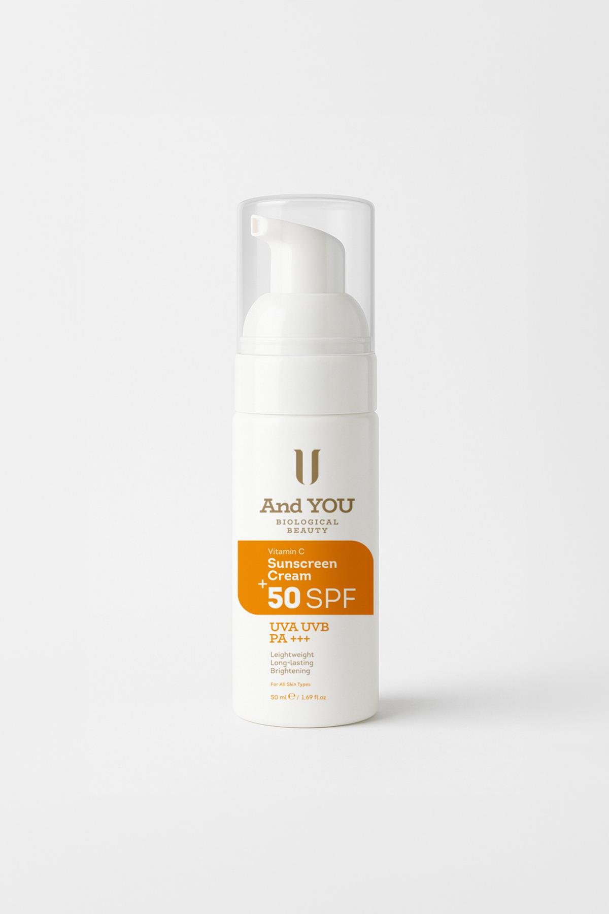 And You Vitamin C Sunscreen Cream SPF 50+ / Vitamin C Güneş Kremi SPF 50+