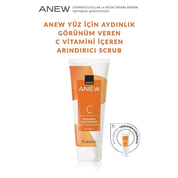 Avon Anew Yüz İçin Aydınlık Görünüm Veren C Vitamin Arındırıcı Scrub 75ml