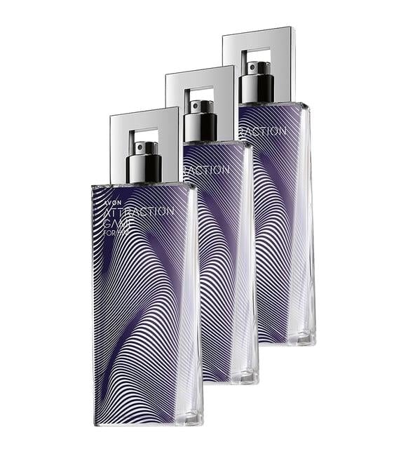 Avon Attraction Game Erkek Parfüm Edt 75 ml. Üçlü Set