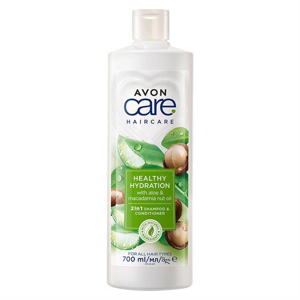 Avon Care Aloe Vera ve Makademya Fındığı Yağı Şampuan ve Saç Bakım Kremi 700 ML