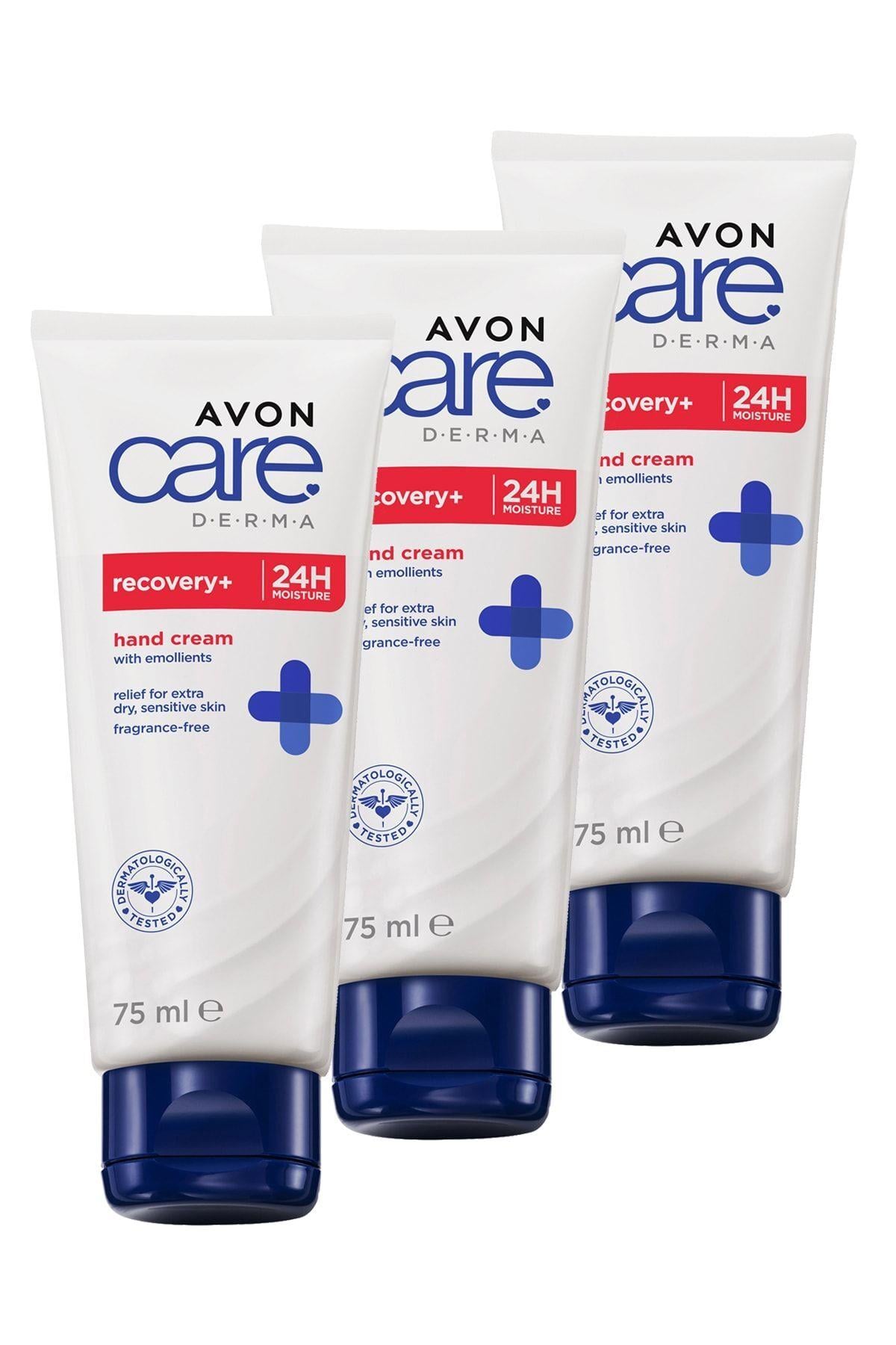 Avon Care Derma Recovery Onarıcı Nemlendirici El Kremi 75 Ml. Üçlü Set
