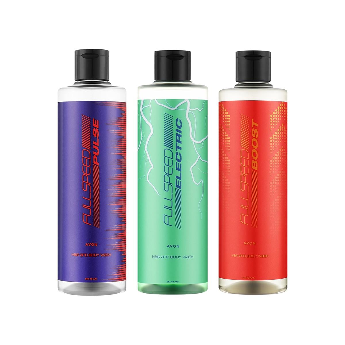 Avon Full Speed Electric, Pulse ve Boost Erkek 2si1 Arada Saç Ve Vücut Şampuanı 250ml Set