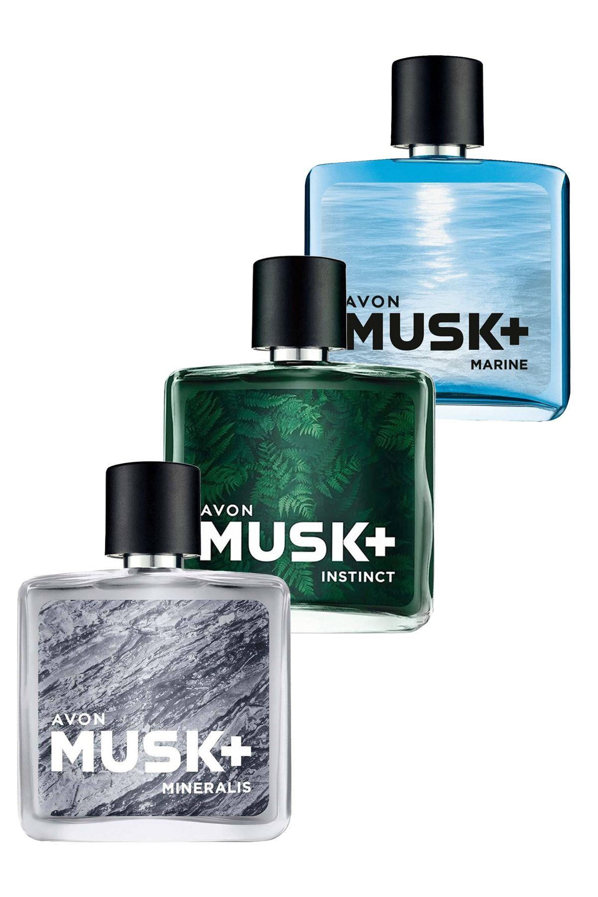 Avon Musk Marine Musk Instinct ve Musk Mineralis 75 ml Erkek Parfüm Seti